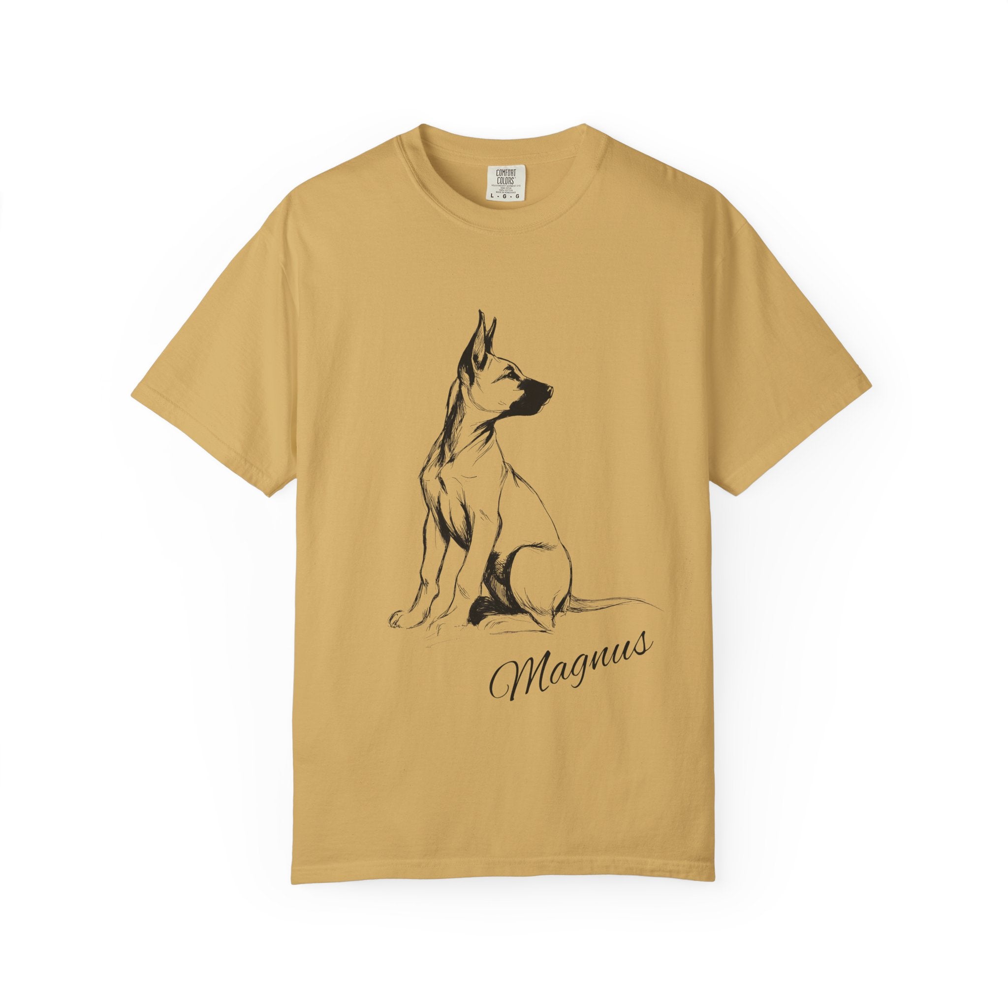 Personalized Belgian Malinois T-Shirt | Custom Dog Name Tee | Comfort Colors 1717 Tee | Minimal Sketch Vintage Style | Dog lover gift