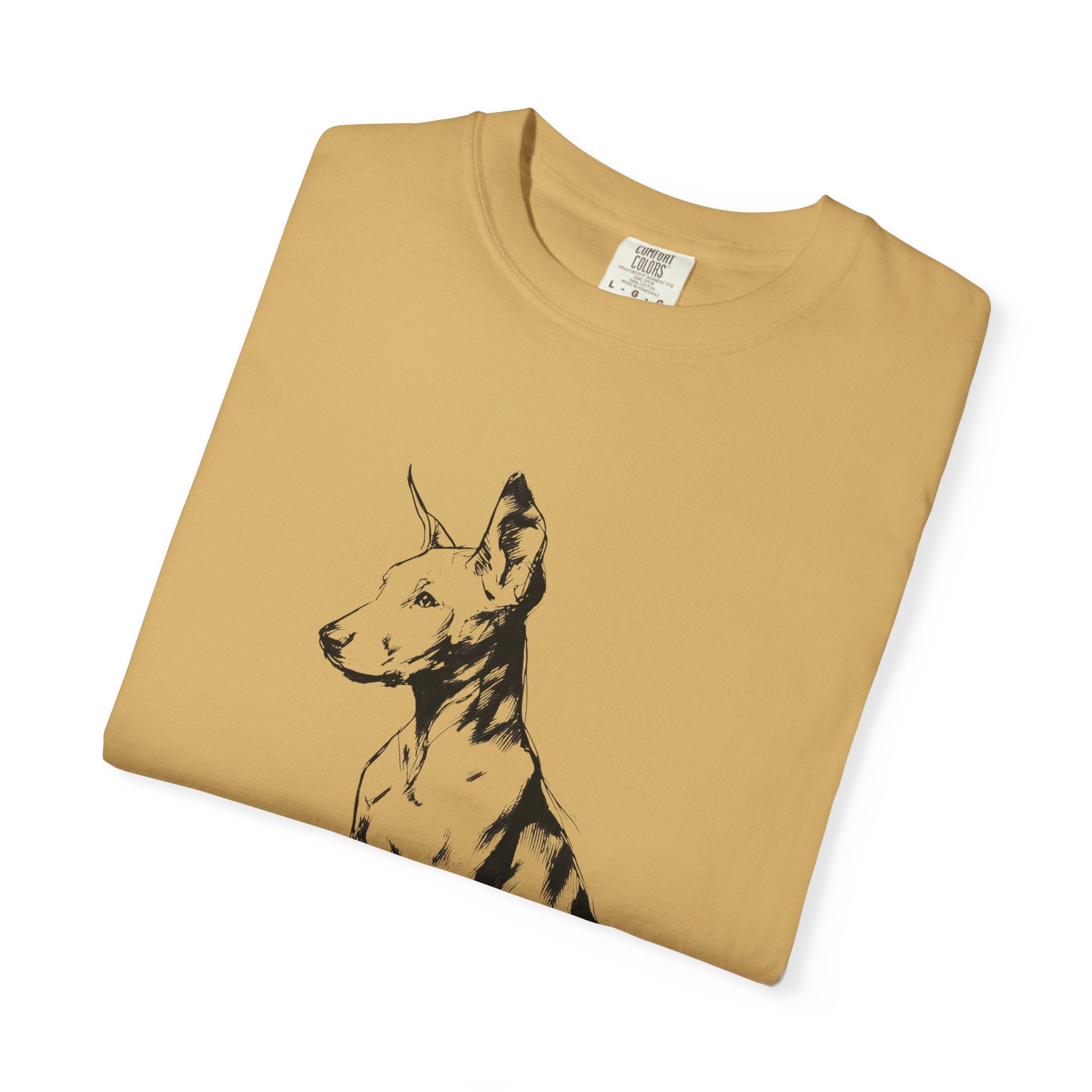 Personalized Doberman T-Shirt | Custom Dog Name Tee | Comfort Colors 1717 Tee | Minimal Sketch Vintage Style | Dog lover gift