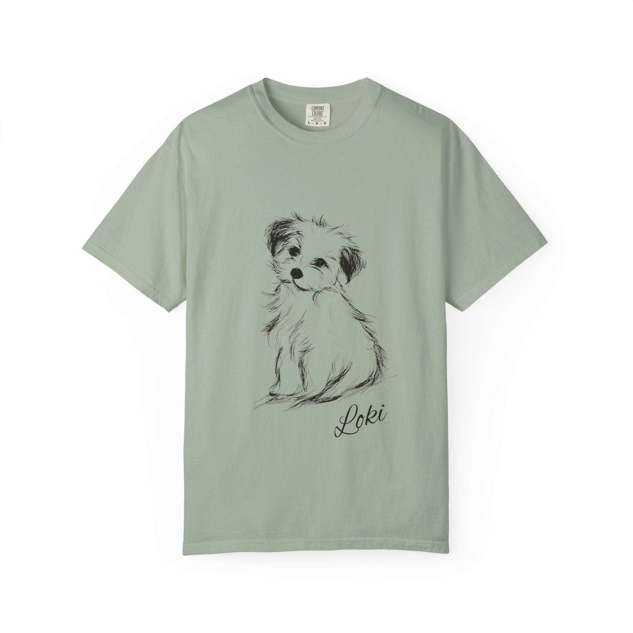 Personalized Maltese T-Shirt | Custom Dog Name Tee | Comfort Colors Tee | Minimal Sketch Vintage Style | Dog lover gift