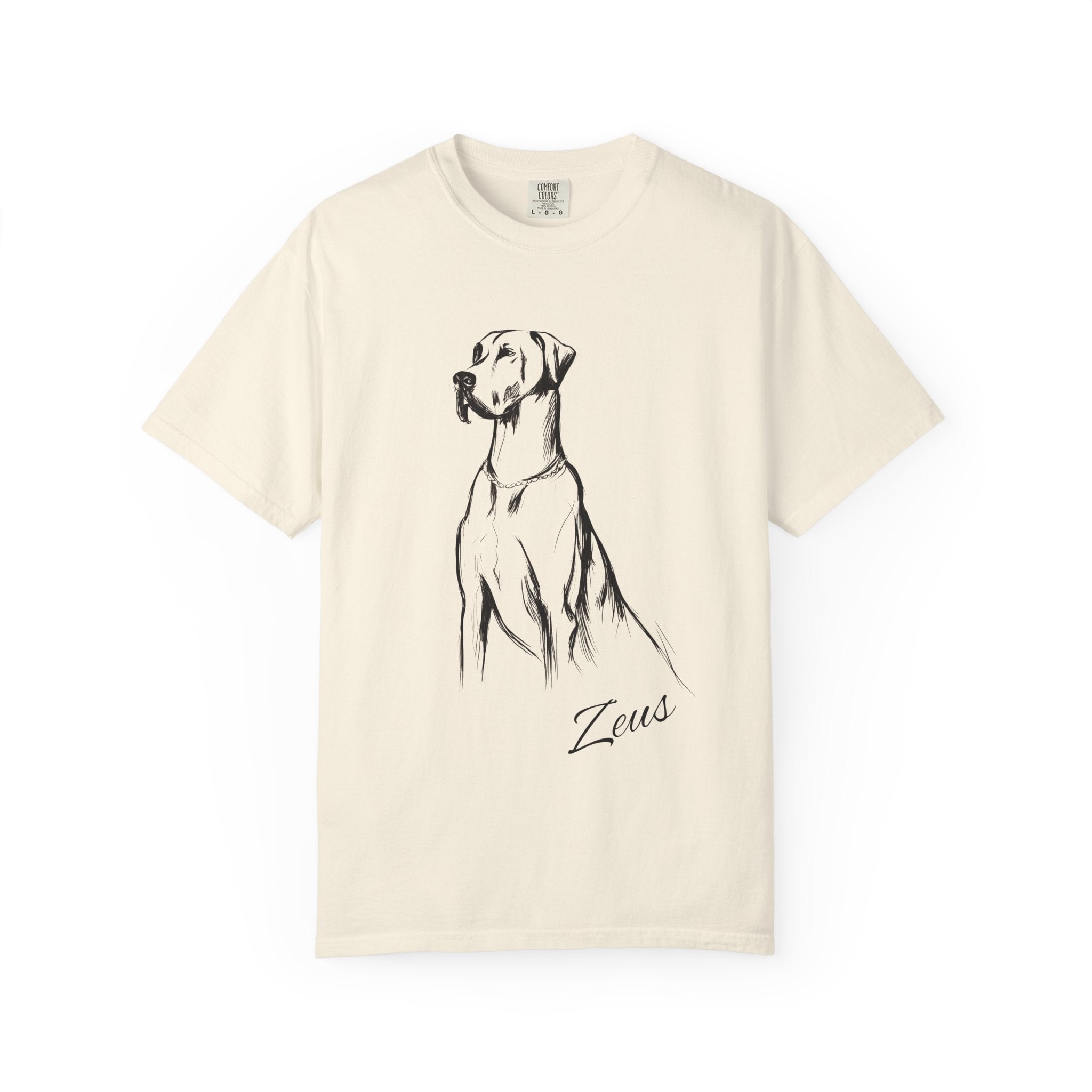 Personalized Great Dane T-Shirt | Custom Dog Name Tee | Comfort Colors Tee | Minimal Sketch Vintage Style | Dog lover gift