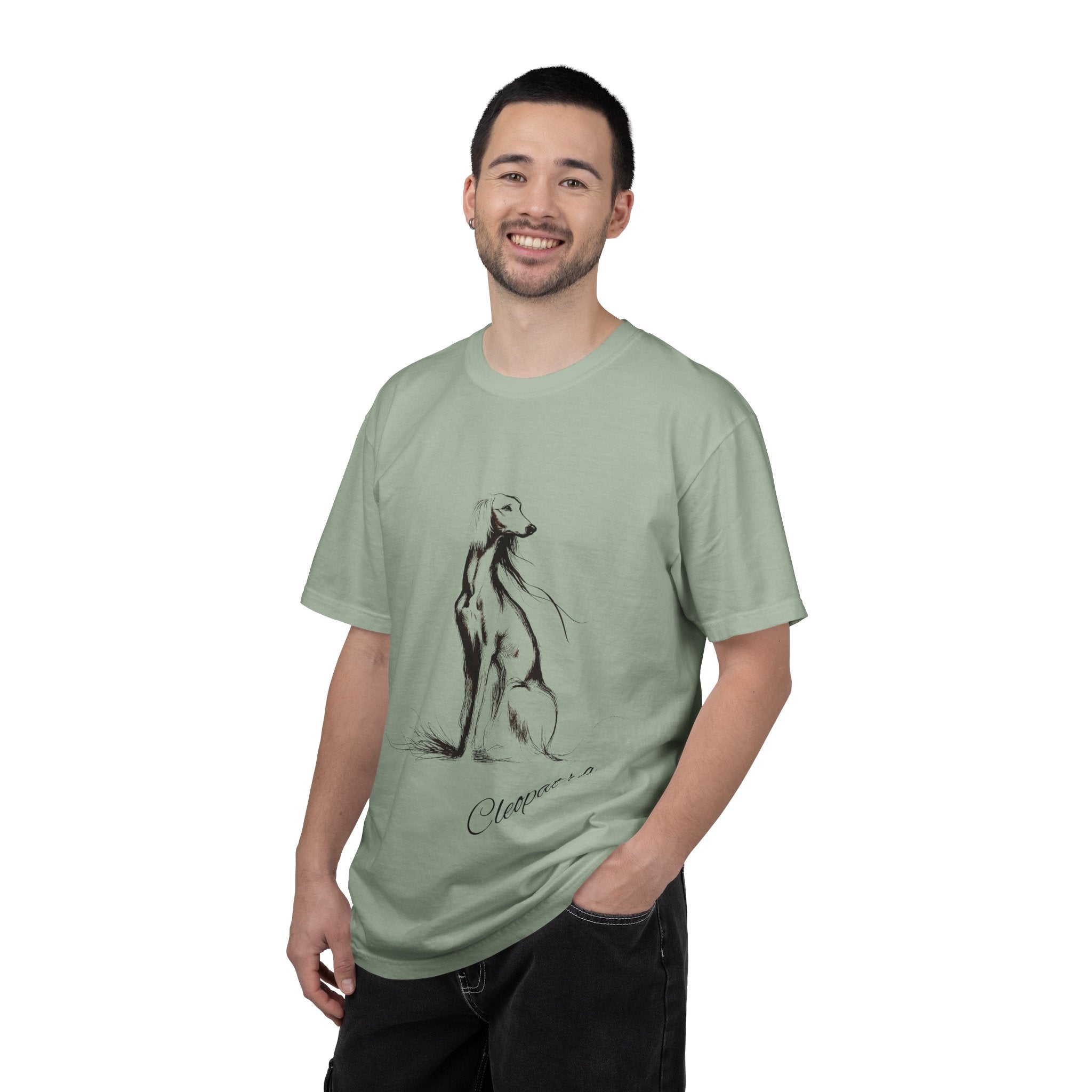 Personalized Saluki T-Shirt | Custom Dog Name Tee | Comfort Colors 1717 Tee | Minimal Sketch Vintage Style | Dog lover gift