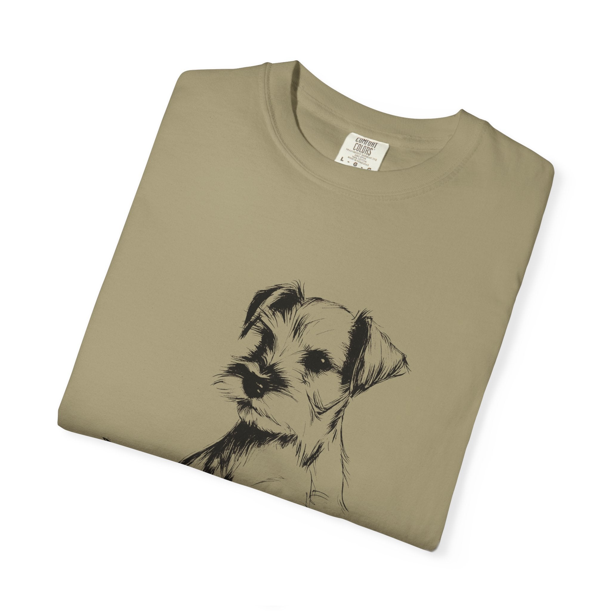 Personalized Schnauzer T-Shirt | Custom Dog Name Tee | Comfort Colors 1717 Tee | Minimal Sketch Vintage Style | Dog lover gift