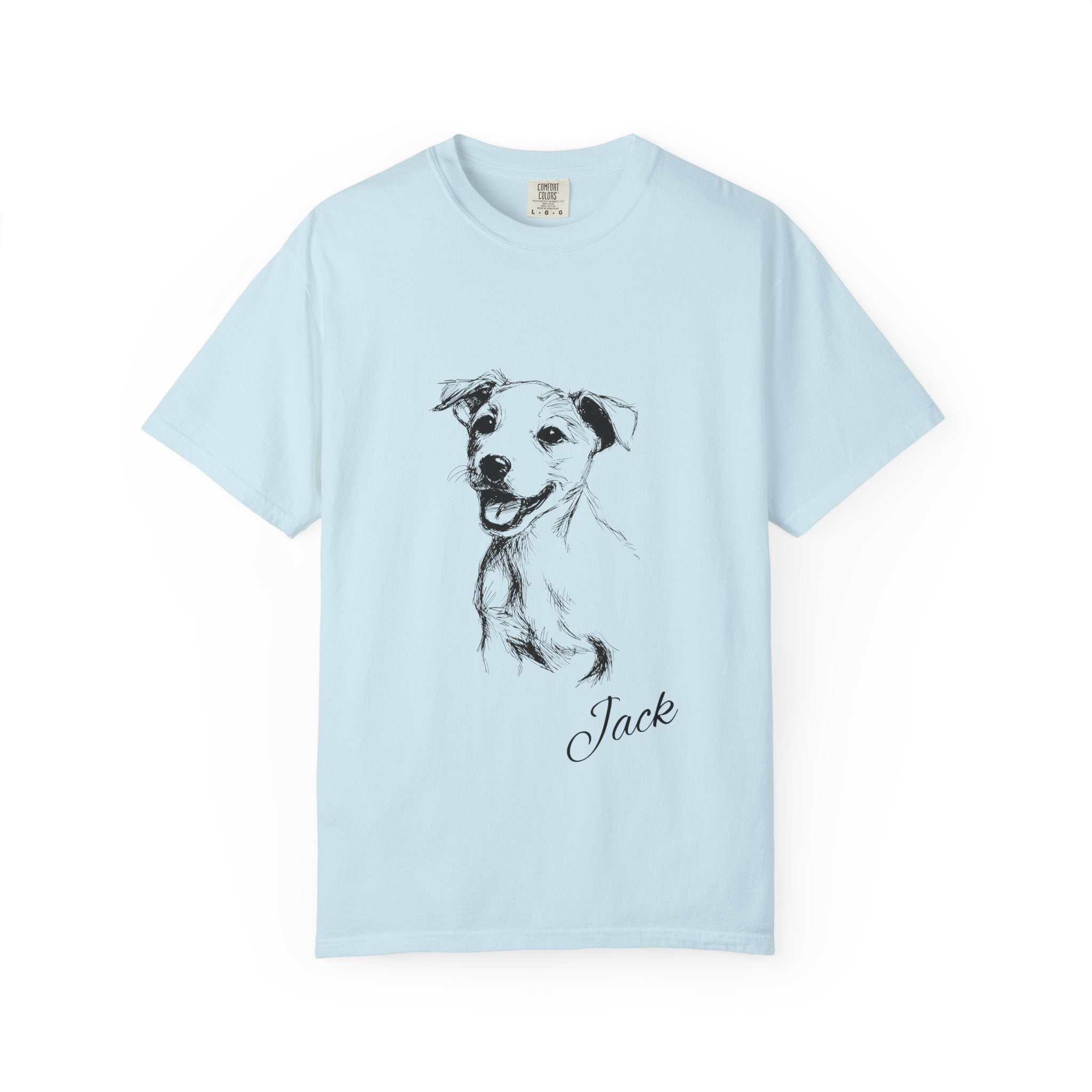 Personalized Jack Russell T-Shirt | Custom Dog Name Tee | Comfort Colors 1717 Tee | Minimal Sketch Vintage Style | Dog lover gift