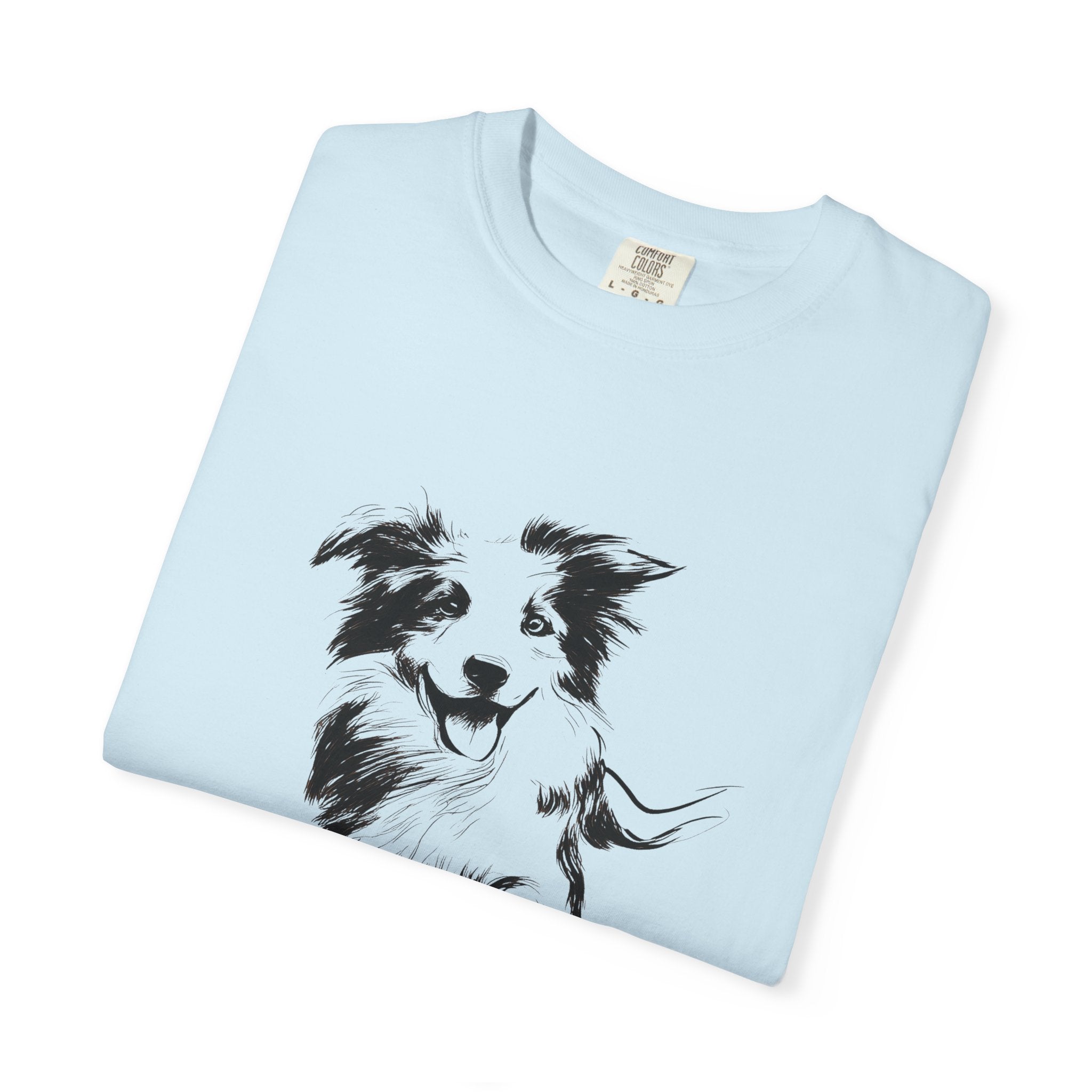 Personalized Border Collie T-Shirt | Custom Dog Name Tee | Comfort Colors 1717 Tee | Minimal Sketch Vintage Style | Dog lover gift