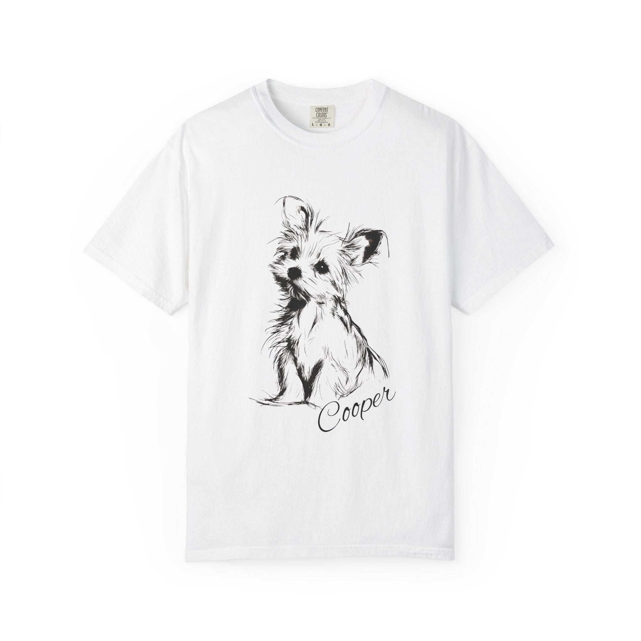 Personalized Yorkshire Terrier T-Shirt | Custom Dog Name Tee | Comfort Colors 1717 Tee | Minimal Sketch Vintage Style | Dog lover gift