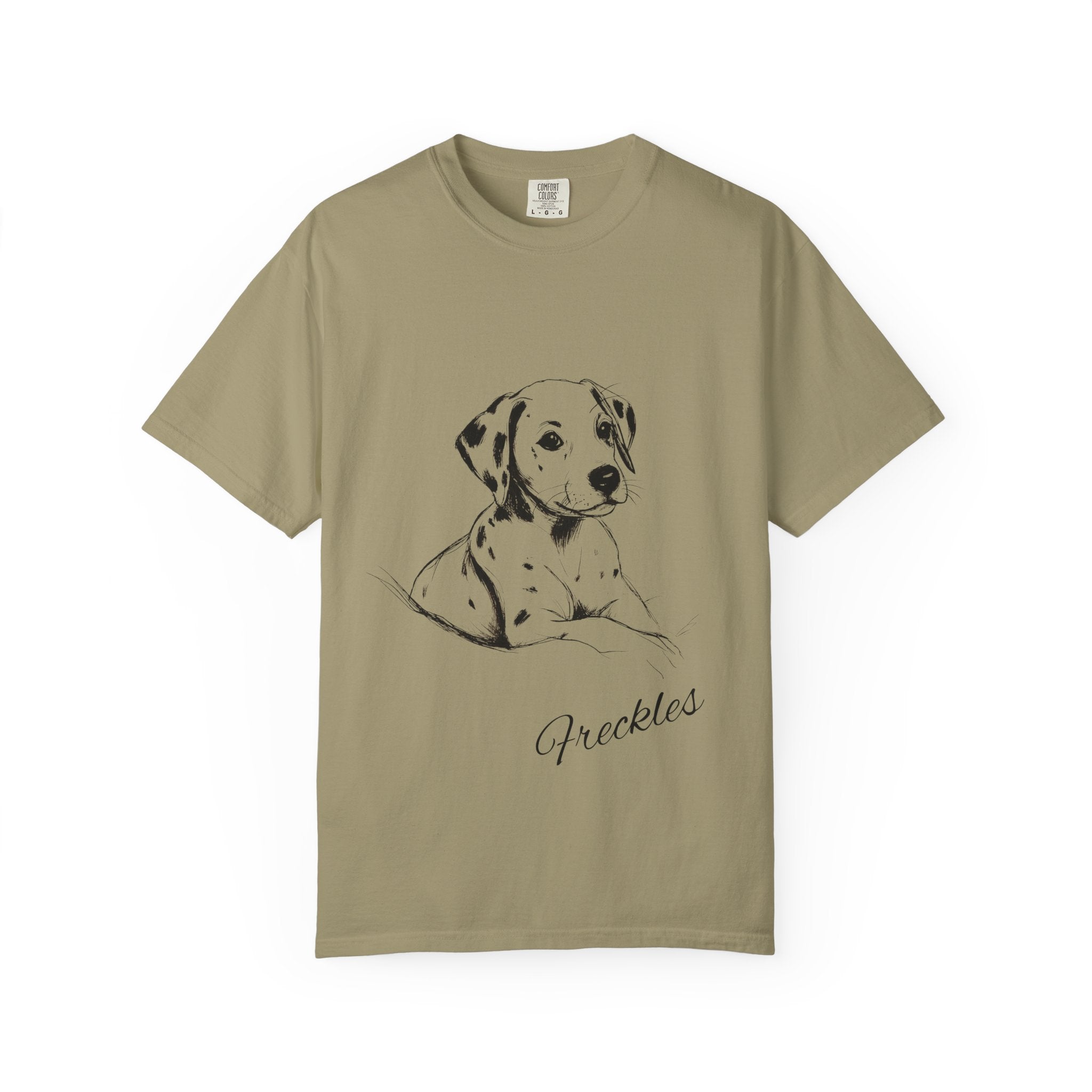 Personalized Dalmatian T-Shirt | Custom Dog Name Tee | Comfort Colors Tee | Minimal Sketch Vintage Style | Dog lover gift