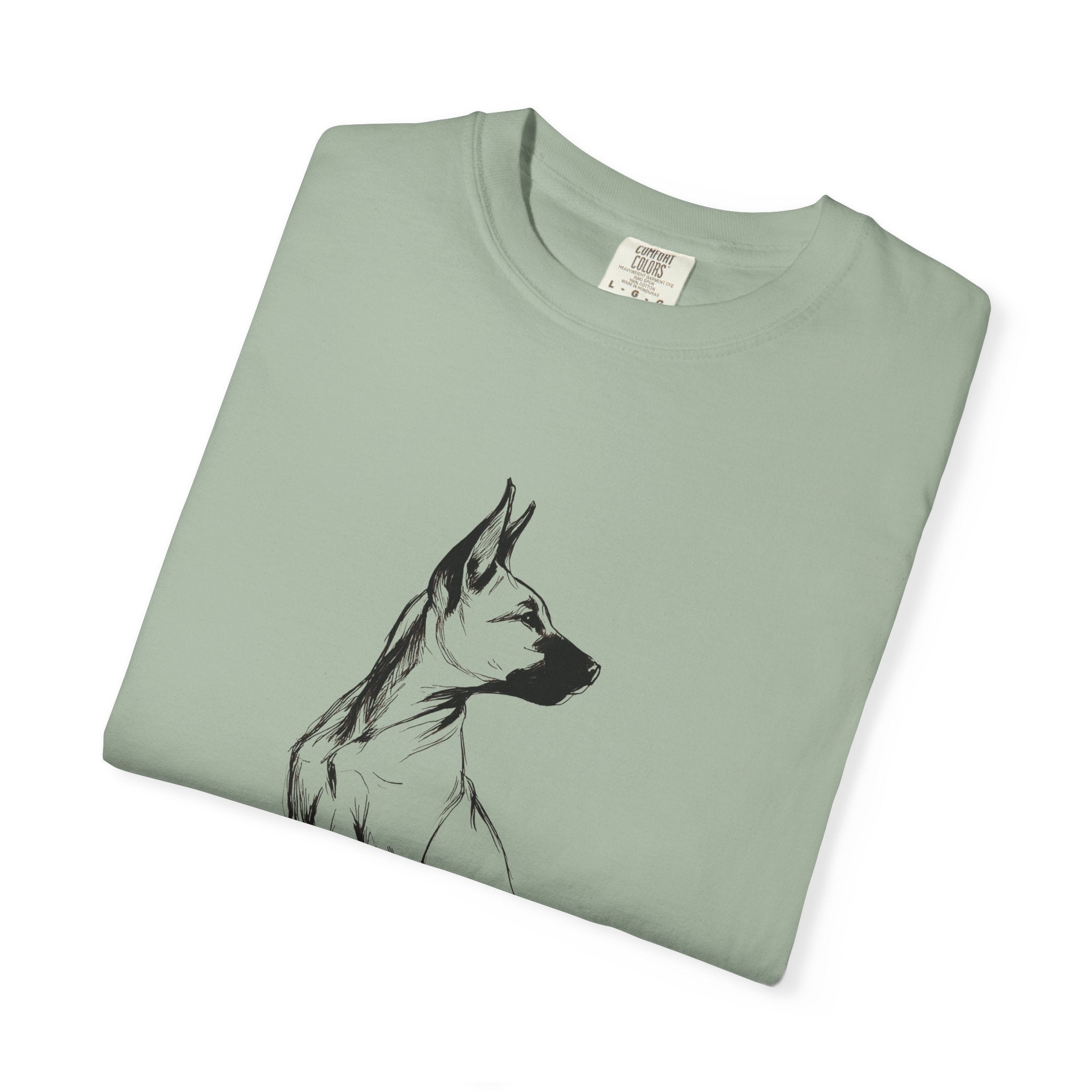 Personalized Belgian Malinois T-Shirt | Custom Dog Name Tee | Comfort Colors 1717 Tee | Minimal Sketch Vintage Style | Dog lover gift