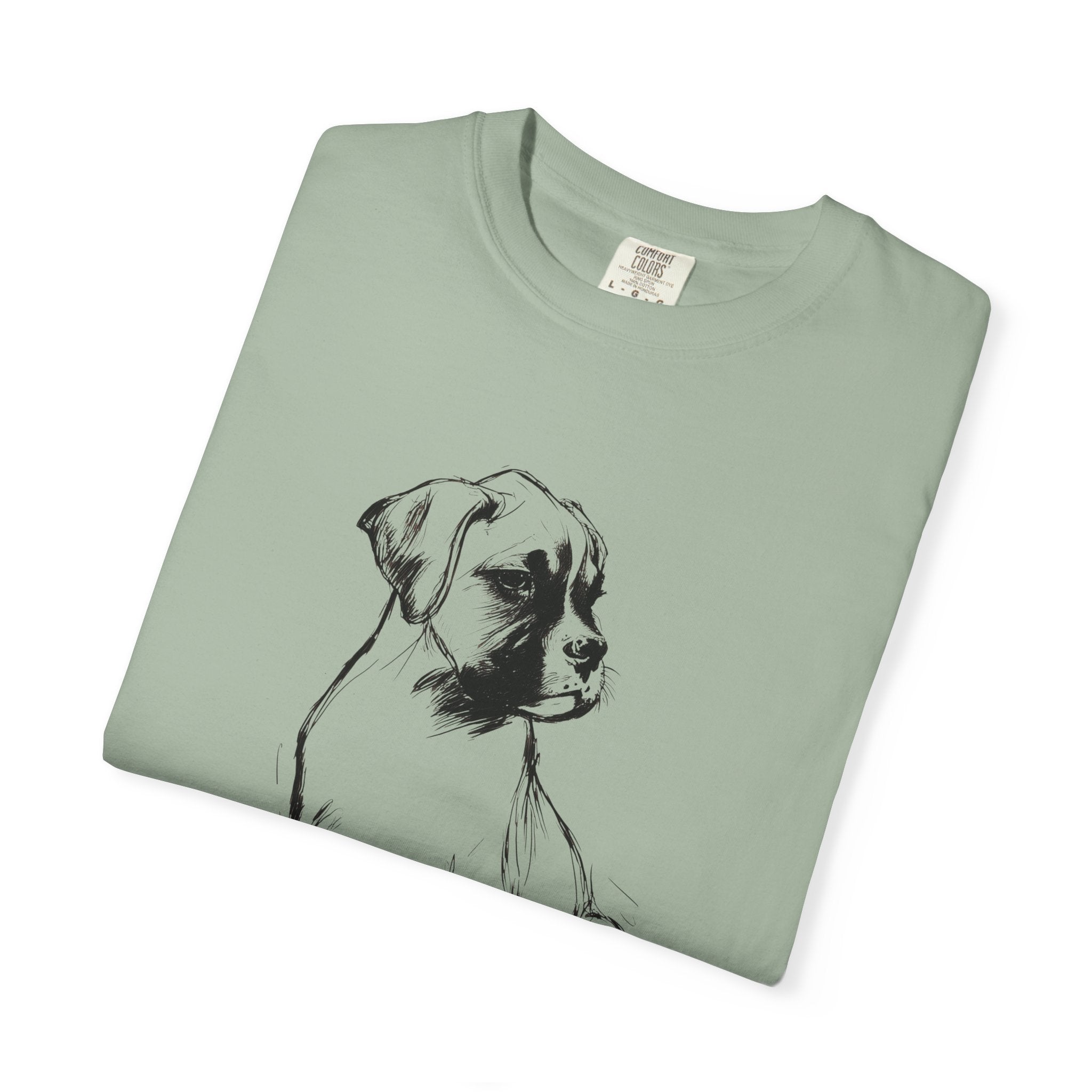Personalized Boxer T-Shirt | Custom Dog Name Tee | Comfort Colors 1717 Tee | Minimal Sketch Vintage Style | Dog lover gift