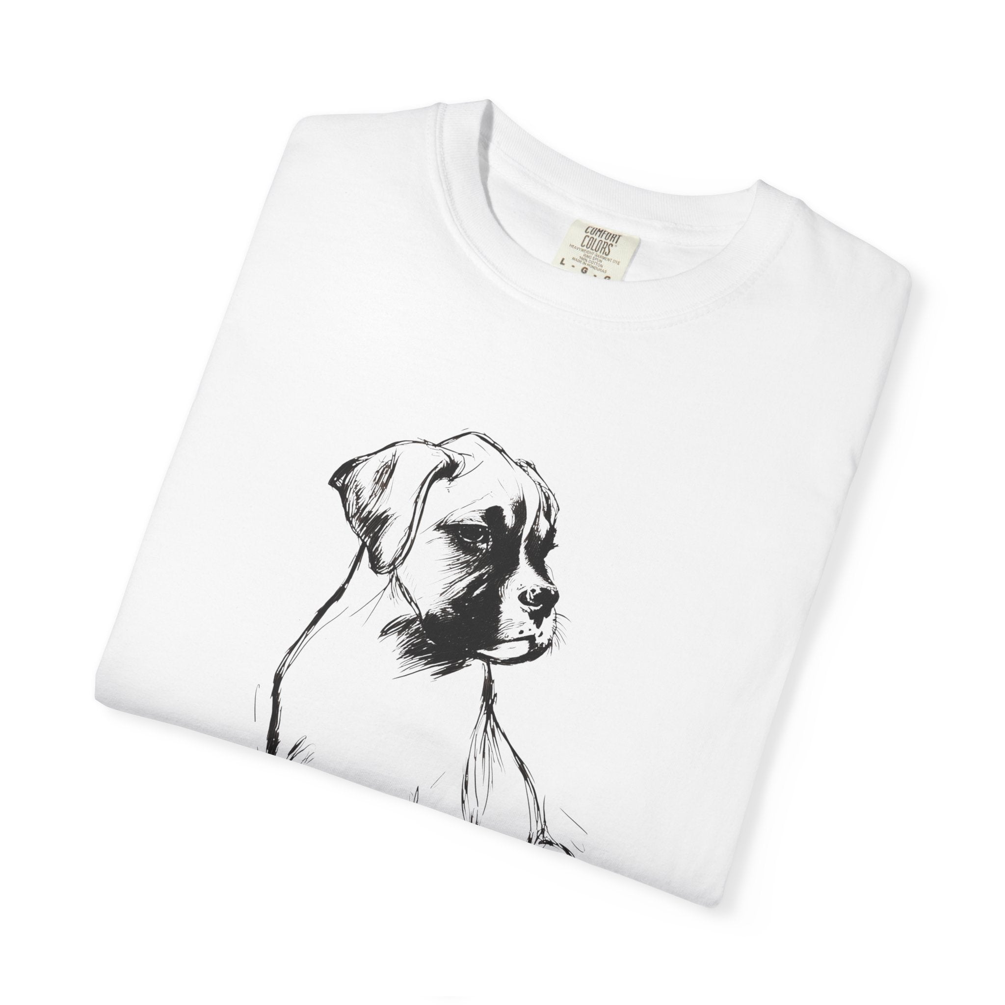 Personalized Boxer T-Shirt | Custom Dog Name Tee | Comfort Colors 1717 Tee | Minimal Sketch Vintage Style | Dog lover gift