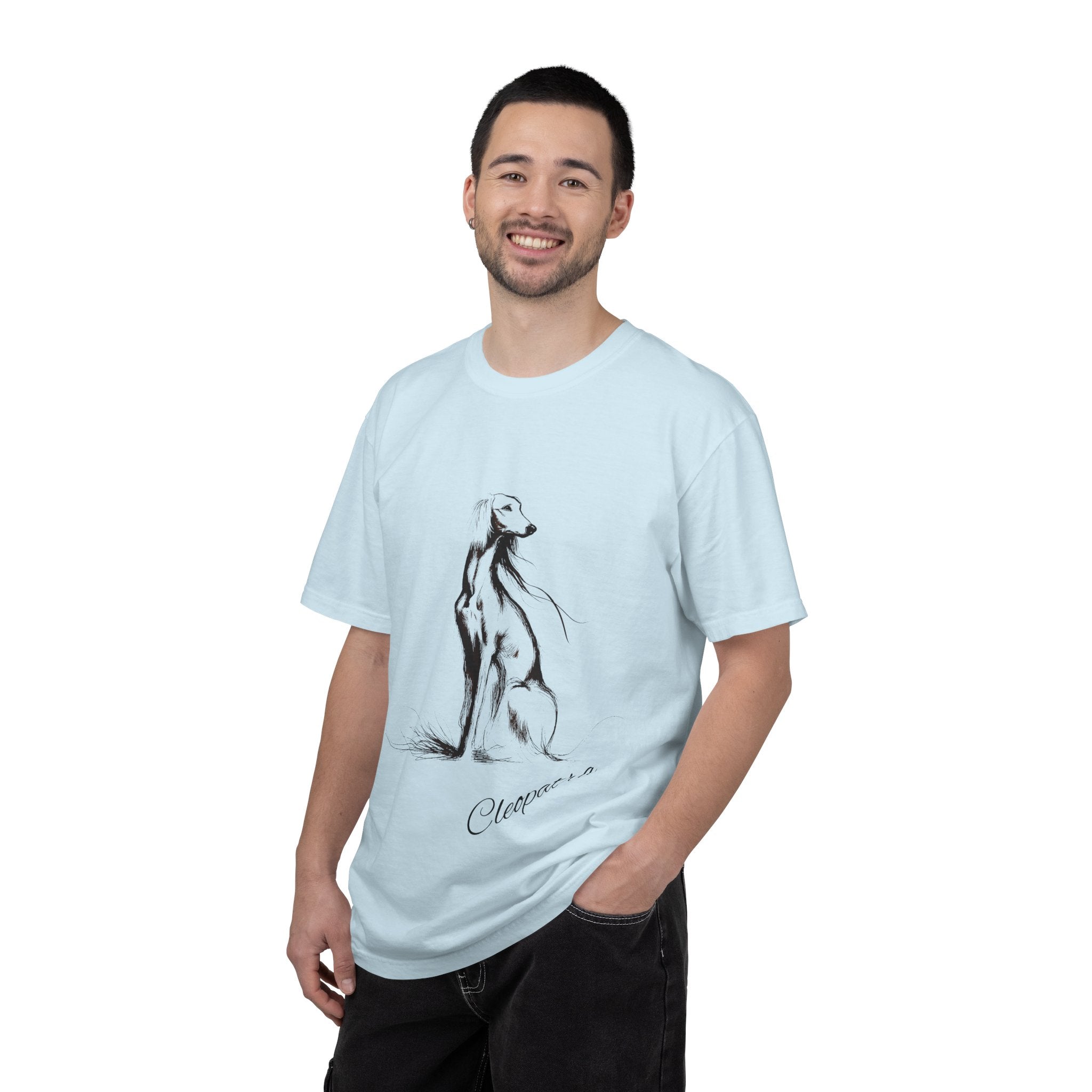 Personalized Saluki T-Shirt | Custom Dog Name Tee | Comfort Colors 1717 Tee | Minimal Sketch Vintage Style | Dog lover gift