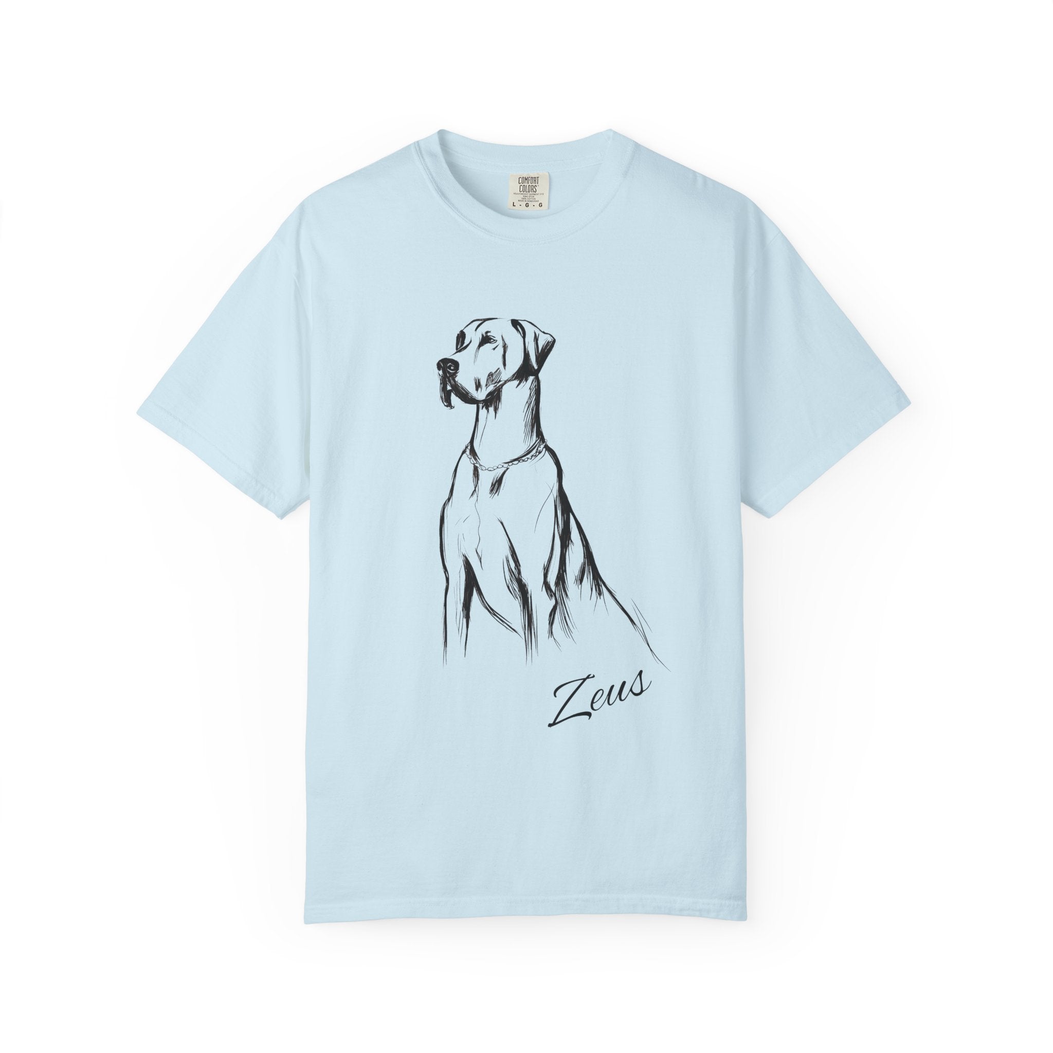 Personalized Great Dane T-Shirt | Custom Dog Name Tee | Comfort Colors Tee | Minimal Sketch Vintage Style | Dog lover gift