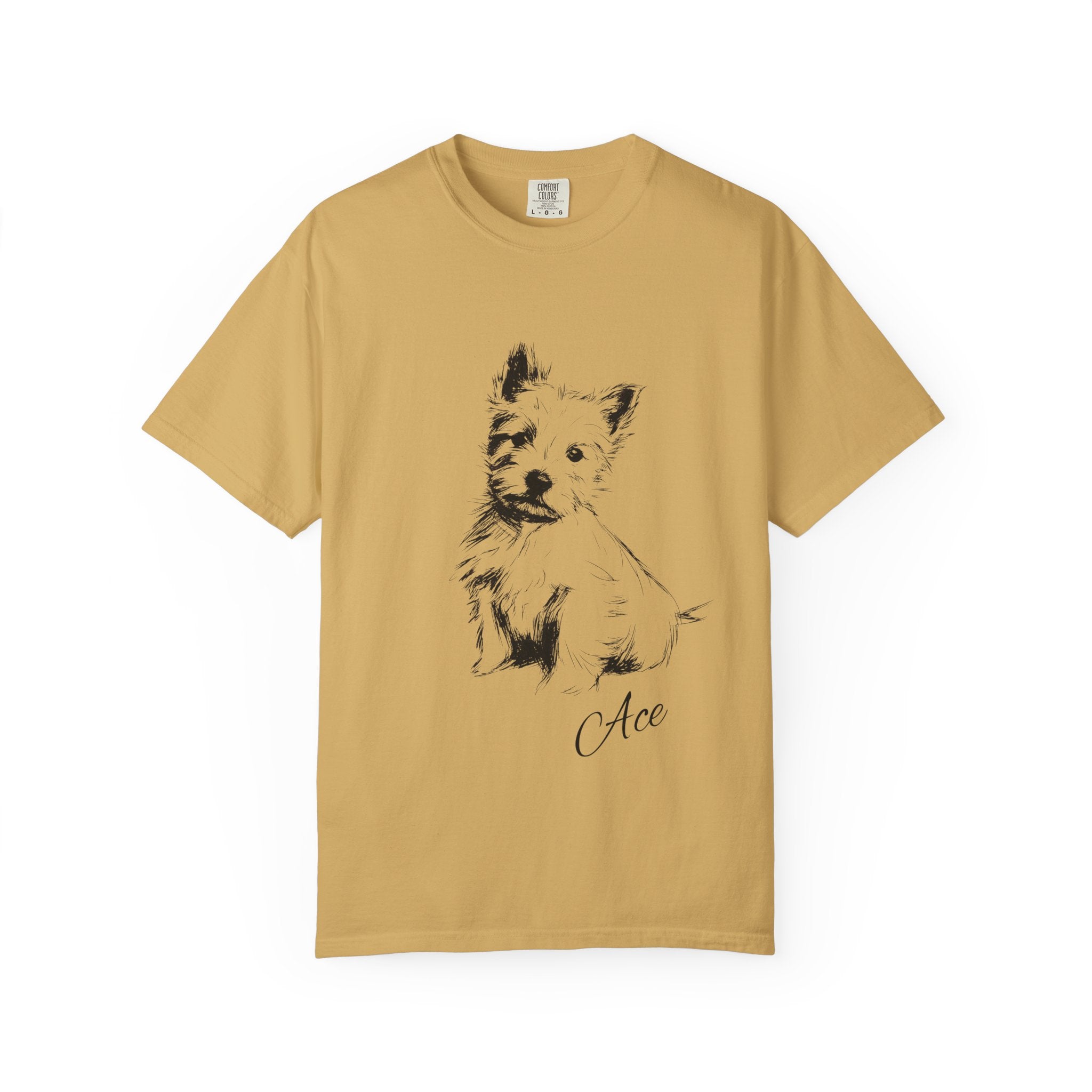Personalized West Highland White Terrier T-Shirt | Custom Dog Name Tee | Comfort Colors Tee | Minimal Sketch Vintage Style | Dog lover gift
