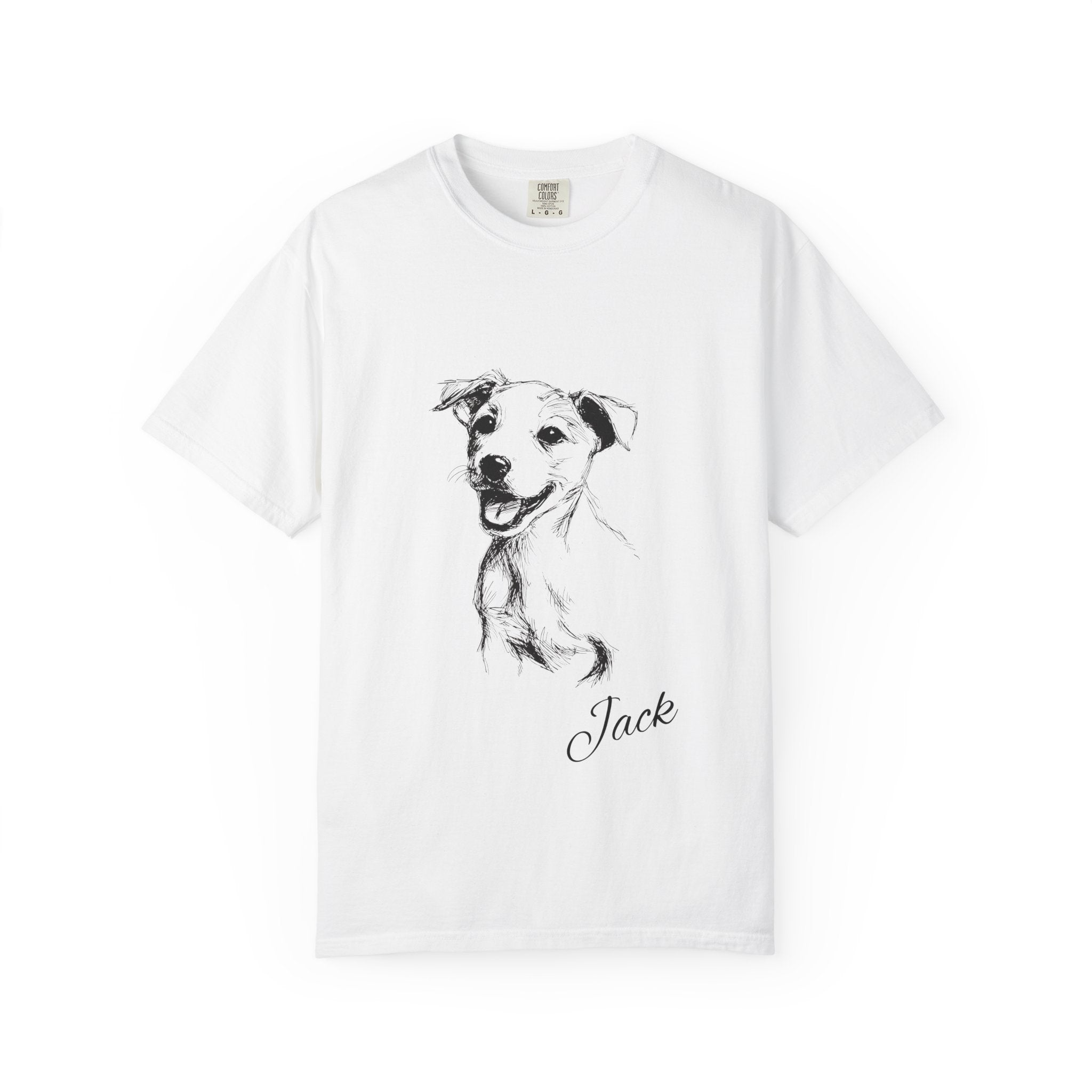 Personalized Jack Russell T-Shirt | Custom Dog Name Tee | Comfort Colors 1717 Tee | Minimal Sketch Vintage Style | Dog lover gift