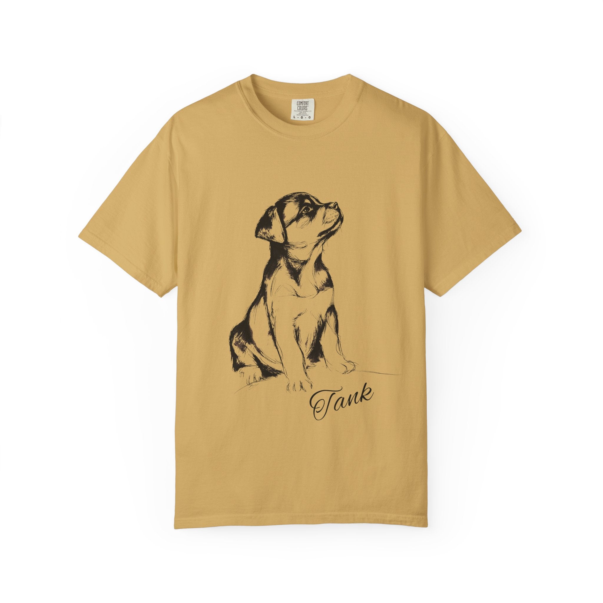 Personalized Rottweiler T-Shirt | Custom Dog Name Tee | Comfort Colors 1717 Tee | Minimal Sketch Vintage Style | Dog lover gift