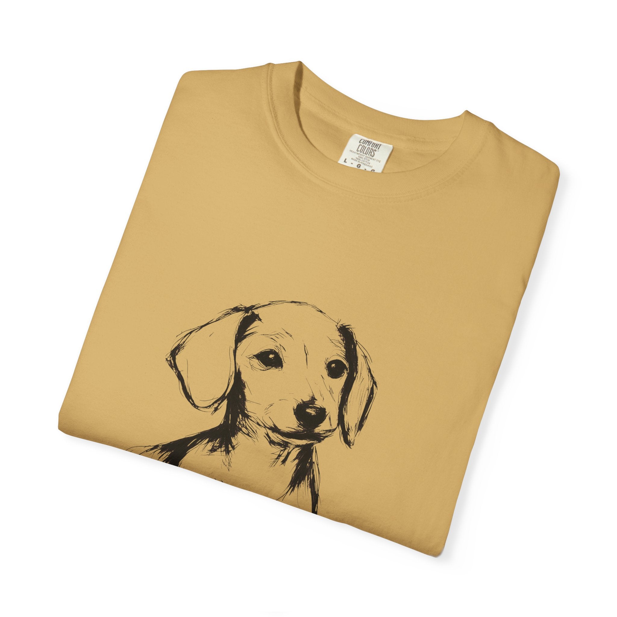 Personalized Dachshund T-Shirt | Custom Dog Name Tee | Comfort Colors 1717 Tee | Minimal Sketch Vintage Style | Dog lover gift