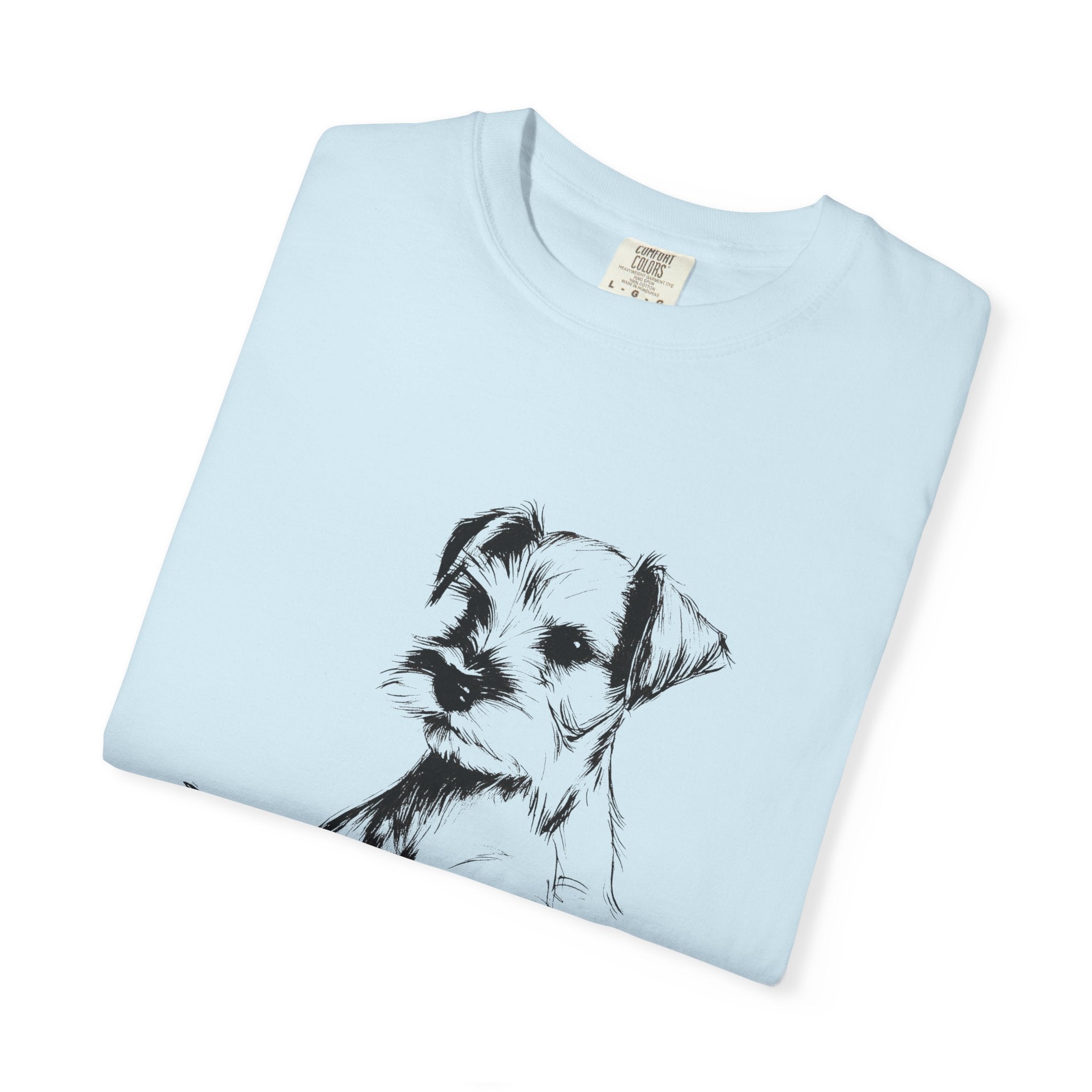 Personalized Schnauzer T-Shirt | Custom Dog Name Tee | Comfort Colors 1717 Tee | Minimal Sketch Vintage Style | Dog lover gift