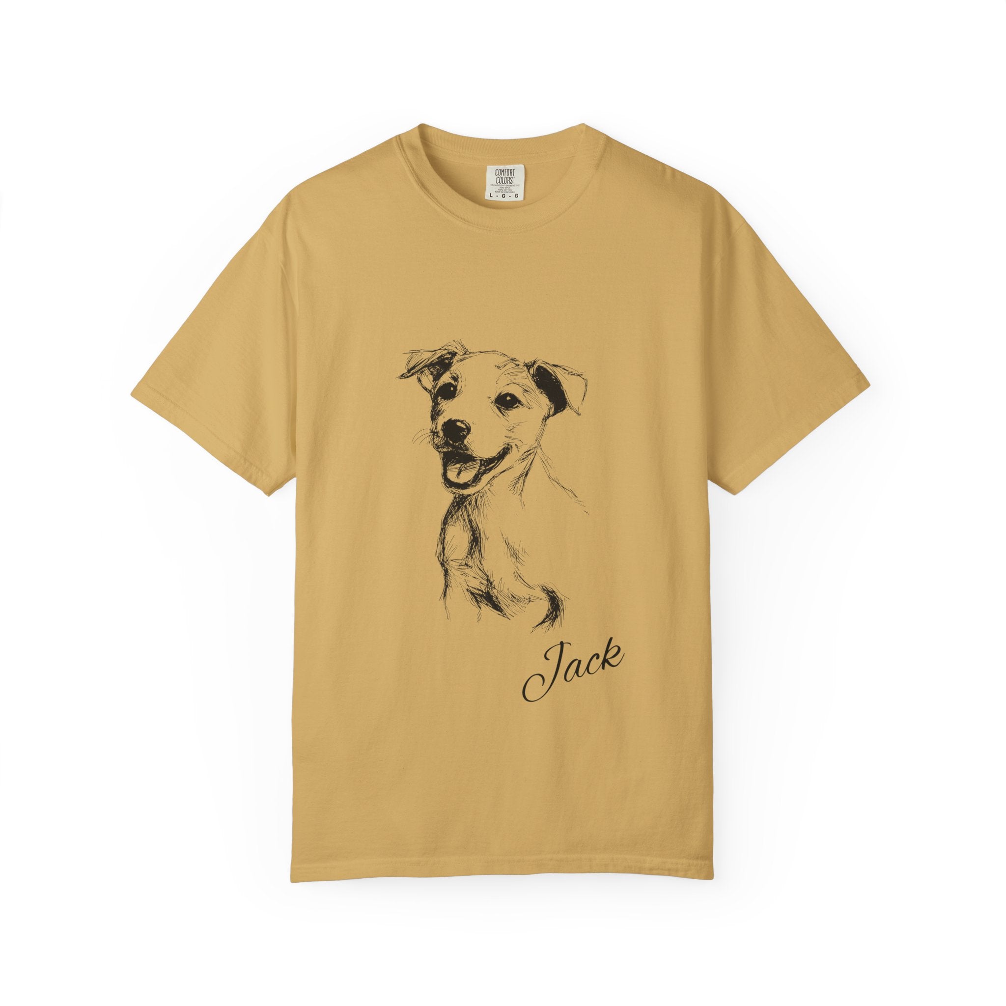 Personalized Jack Russell T-Shirt | Custom Dog Name Tee | Comfort Colors 1717 Tee | Minimal Sketch Vintage Style | Dog lover gift