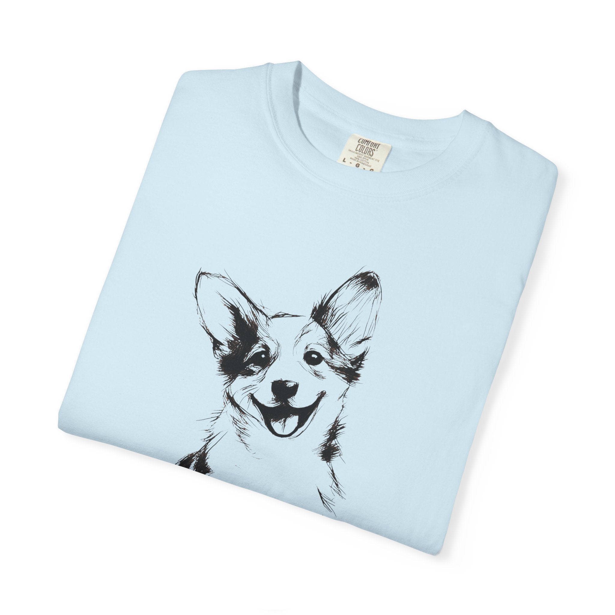 Personalized Corgi T-Shirt | Custom Dog Name Tee | Comfort Colors 1717 Tee | Minimal Sketch Vintage Style | Dog lover gift