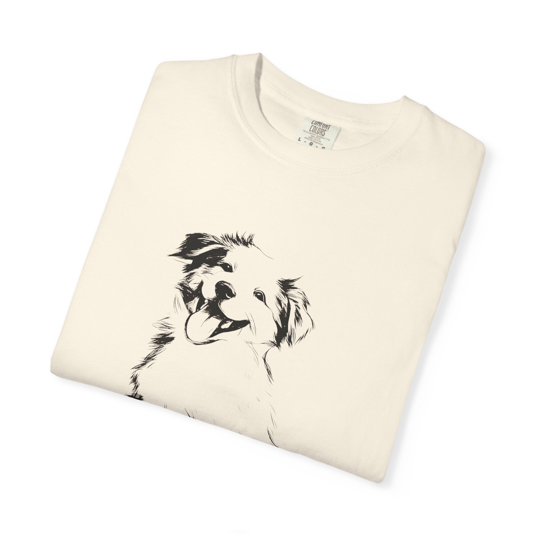 Personalized Australian Shepherd T-Shirt | Custom Dog Name Tee | Comfort Colors 1717 T-Shirt | Minimal Sketch Vintage Style | Dog lover gift
