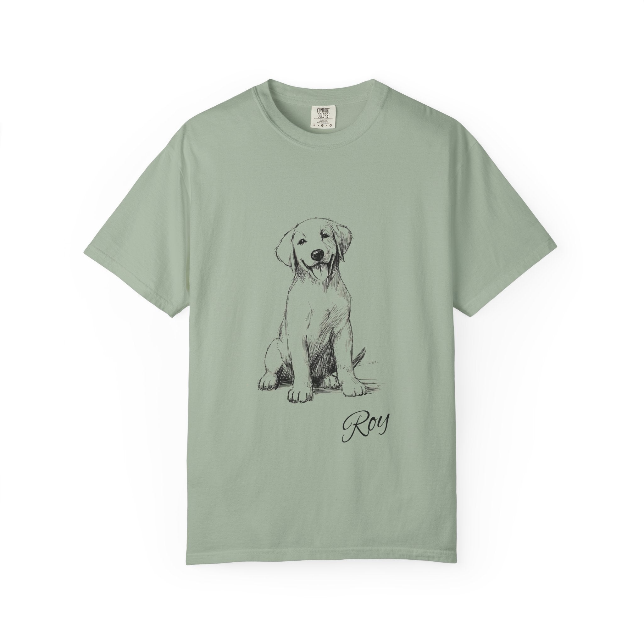 Personalized Labrador Retriever T-Shirt | Custom Dog Name Tee | Comfort Colors 1717 Tee | Minimal Sketch Vintage Style | Dog lover gift