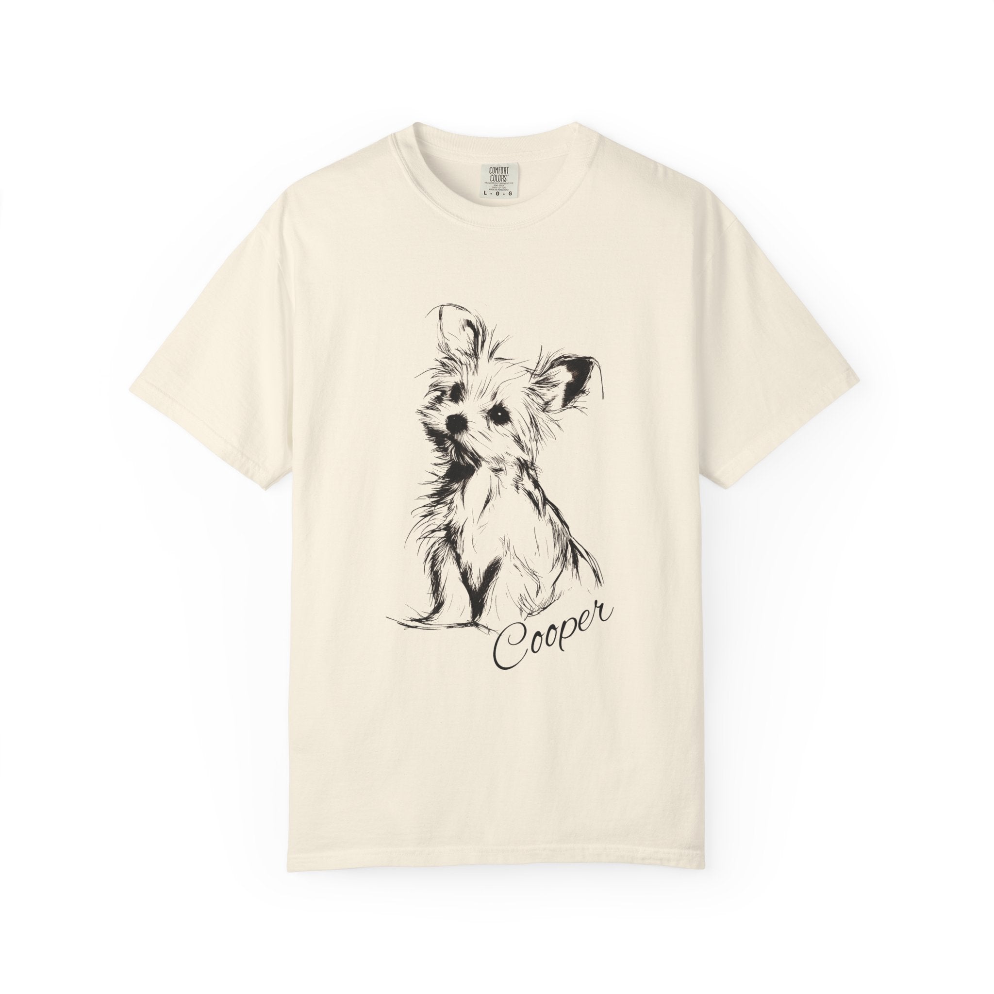 Personalized Yorkshire Terrier T-Shirt | Custom Dog Name Tee | Comfort Colors 1717 Tee | Minimal Sketch Vintage Style | Dog lover gift