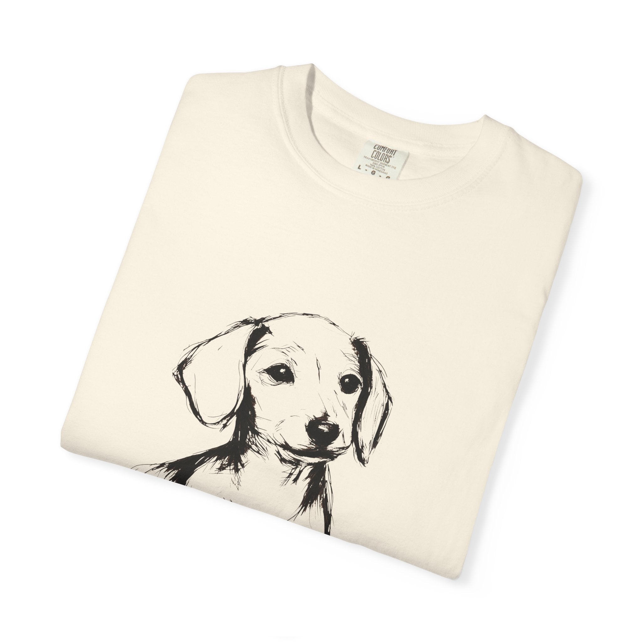 Personalized Dachshund T-Shirt | Custom Dog Name Tee | Comfort Colors 1717 Tee | Minimal Sketch Vintage Style | Dog lover gift
