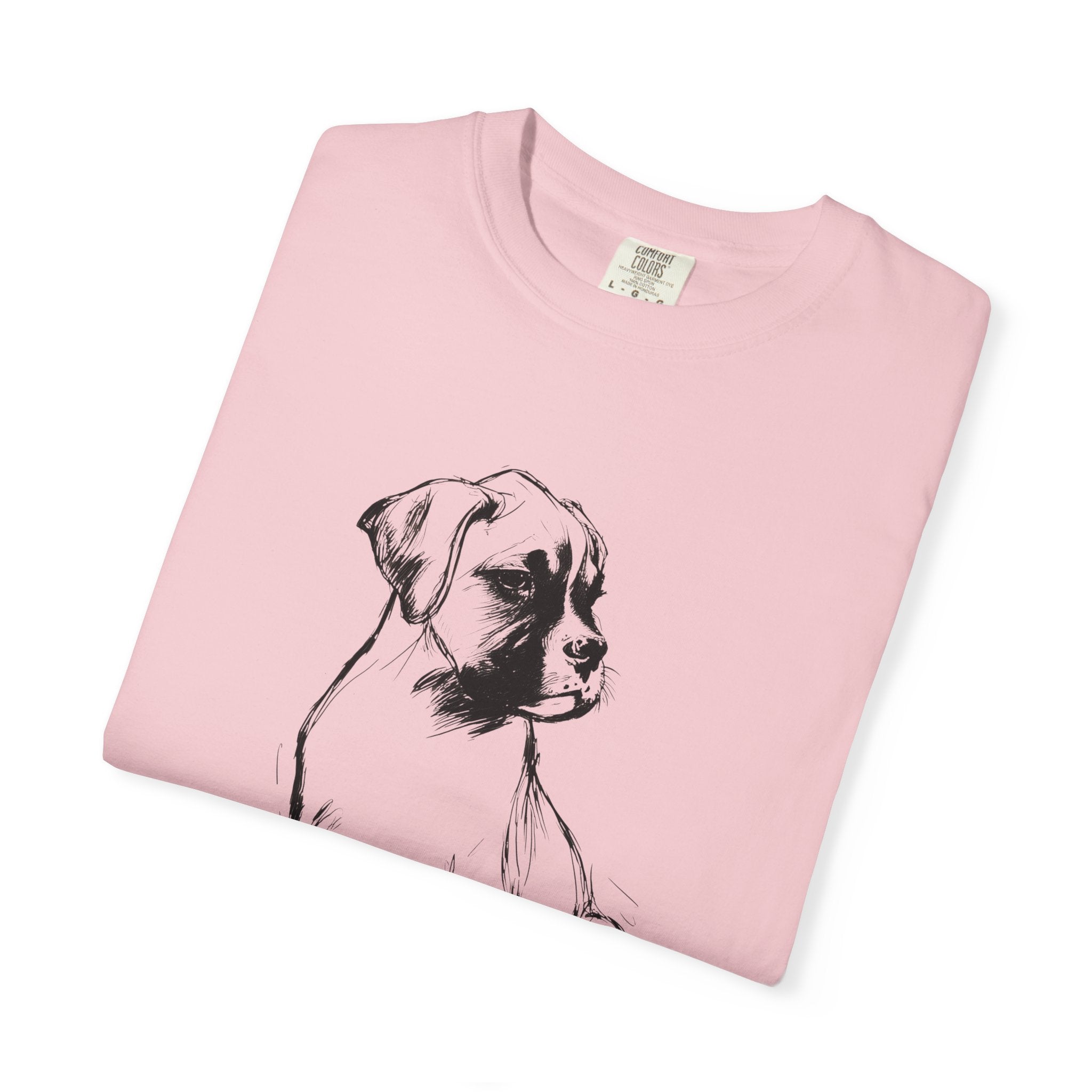 Personalized Boxer T-Shirt | Custom Dog Name Tee | Comfort Colors 1717 Tee | Minimal Sketch Vintage Style | Dog lover gift