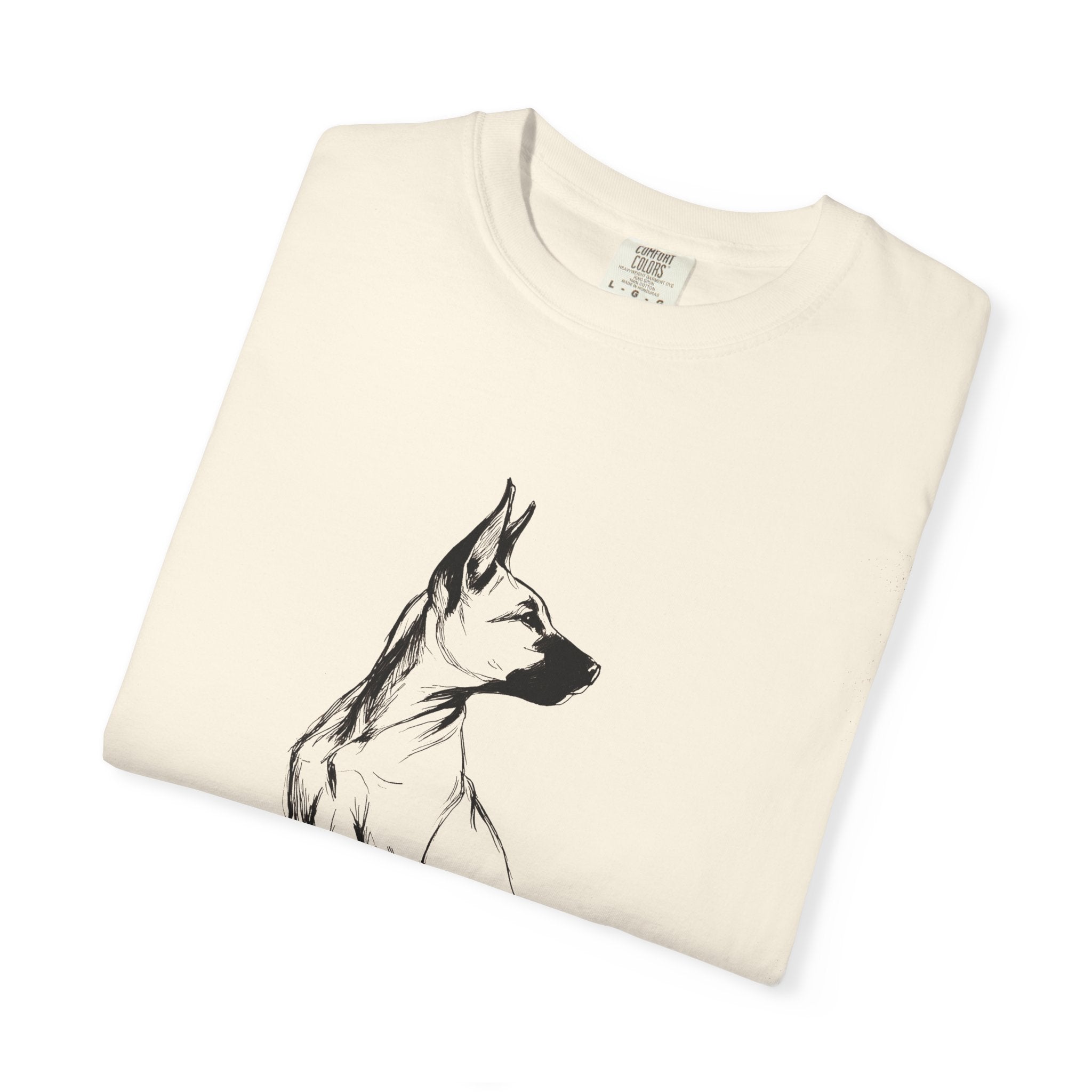 Personalized Belgian Malinois T-Shirt | Custom Dog Name Tee | Comfort Colors 1717 Tee | Minimal Sketch Vintage Style | Dog lover gift