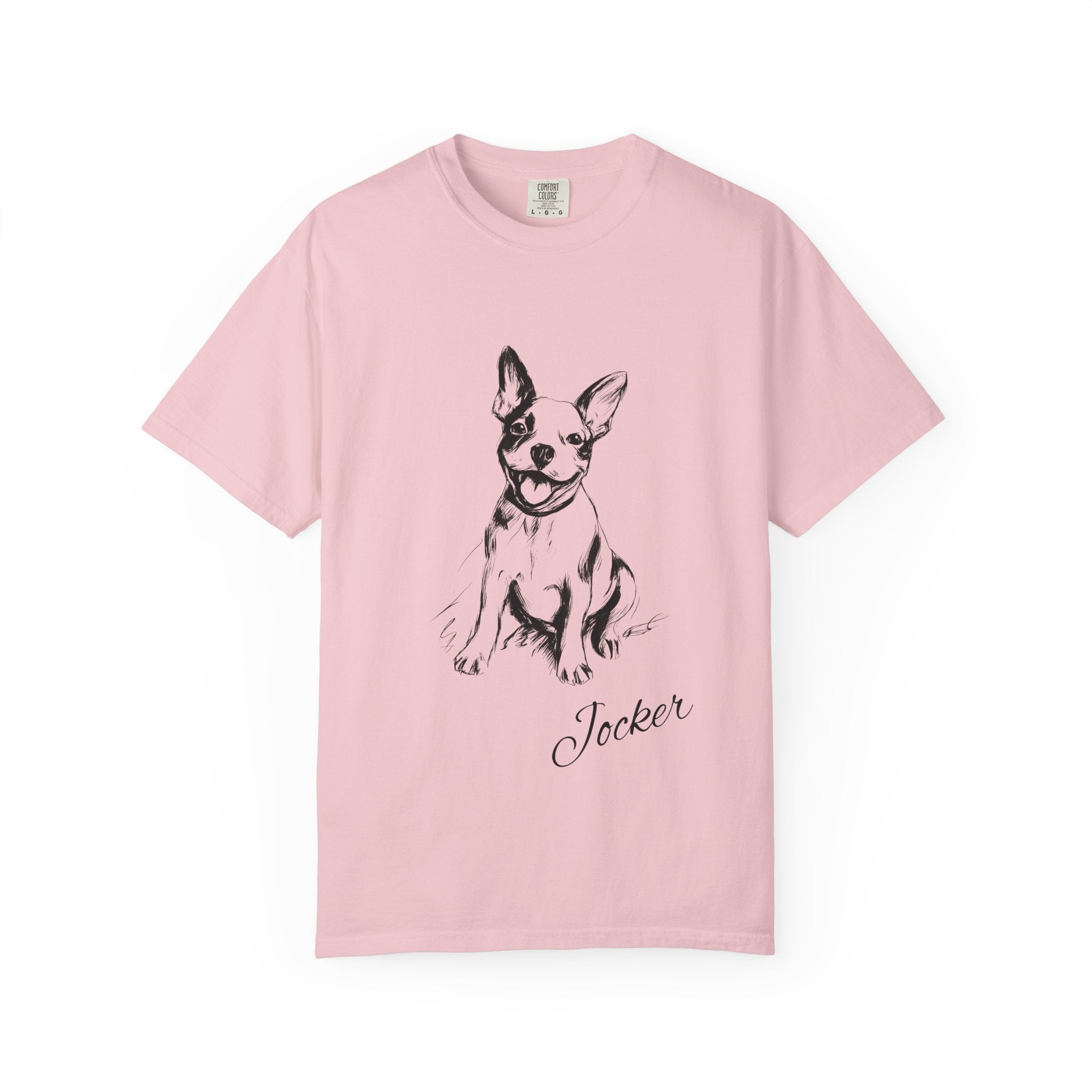 Personalized Boston Terrier T-Shirt | Custom Dog Name Tee | Comfort Colors Tee | Minimal Sketch Vintage Style | Dog lover gift
