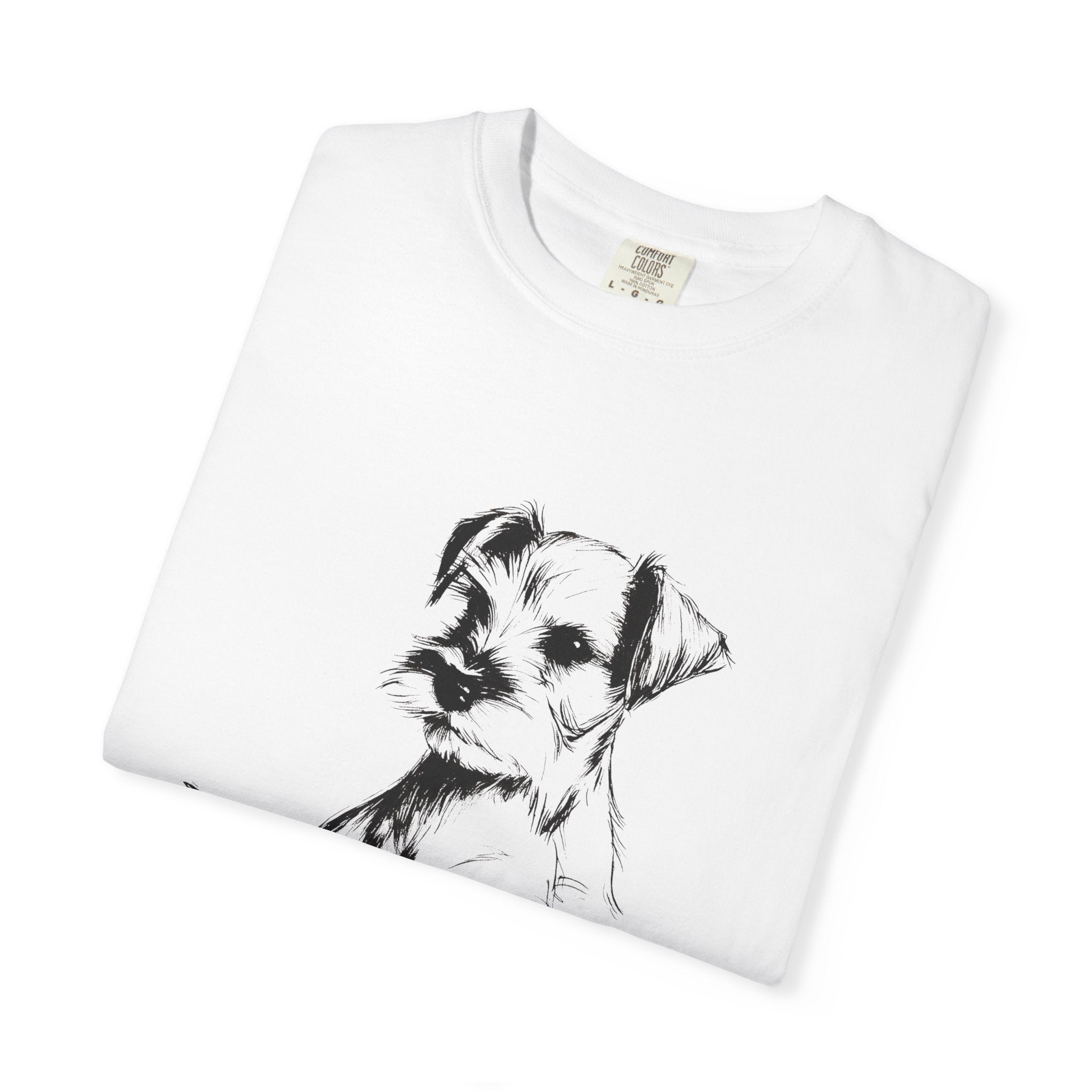Personalized Schnauzer T-Shirt | Custom Dog Name Tee | Comfort Colors 1717 Tee | Minimal Sketch Vintage Style | Dog lover gift