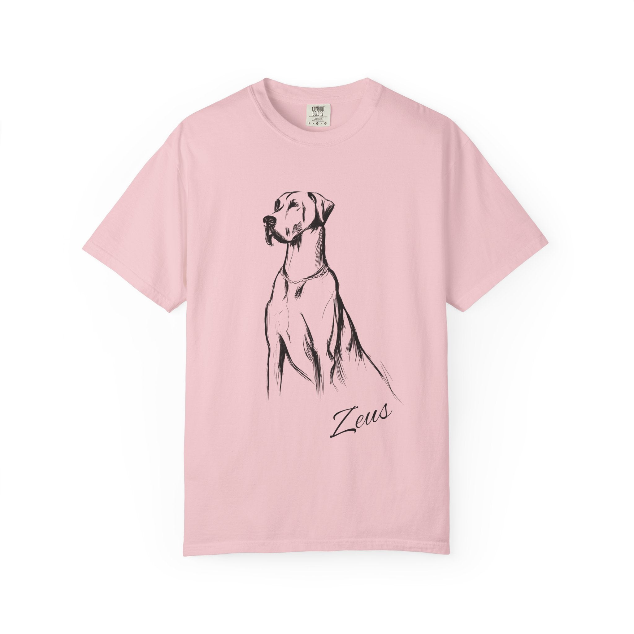 Personalized Great Dane T-Shirt | Custom Dog Name Tee | Comfort Colors Tee | Minimal Sketch Vintage Style | Dog lover gift