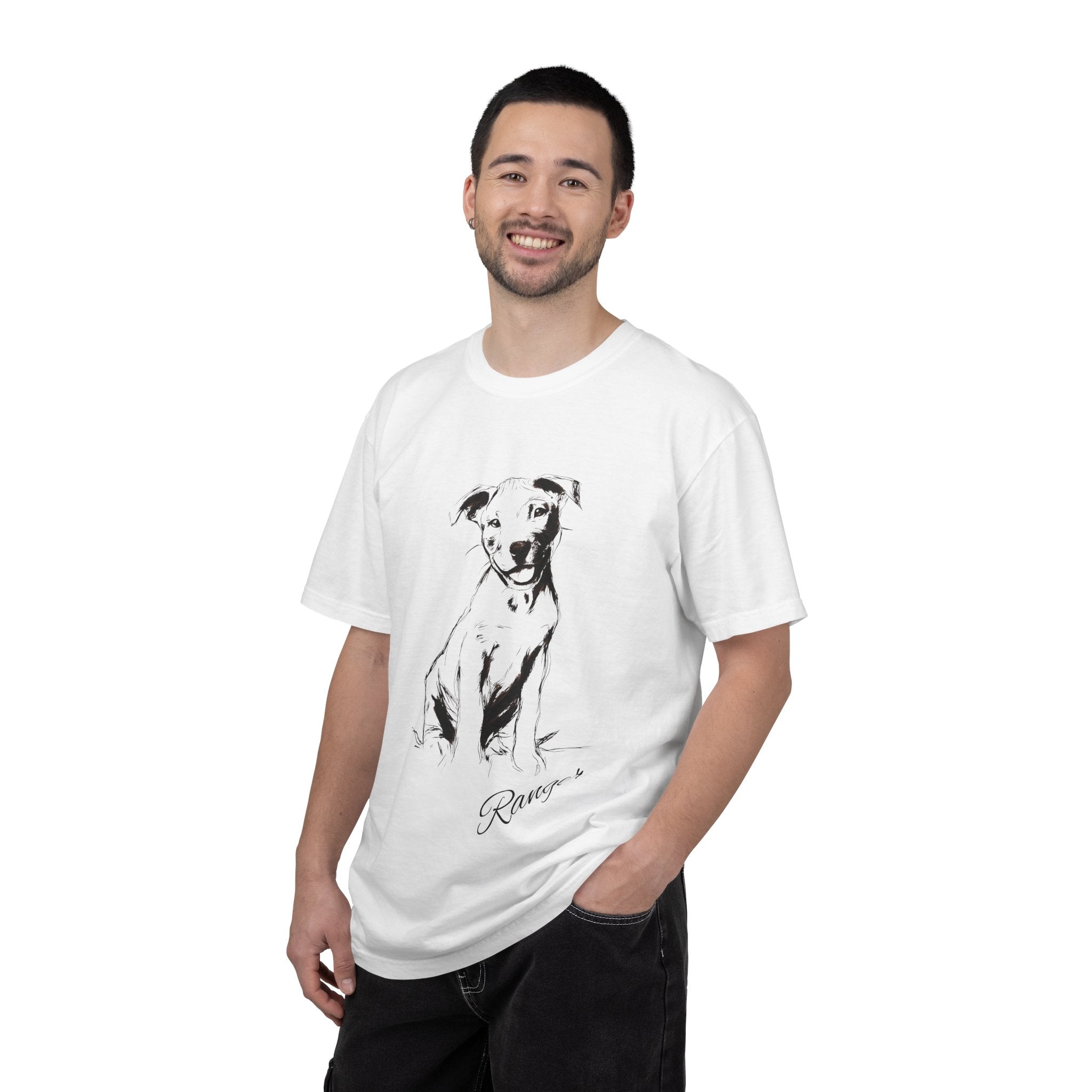 Personalized Pitbull T-Shirt | Custom Dog Name Tee | Comfort Colors 1717 Tee | Minimal Sketch Vintage Style | Dog lover gift