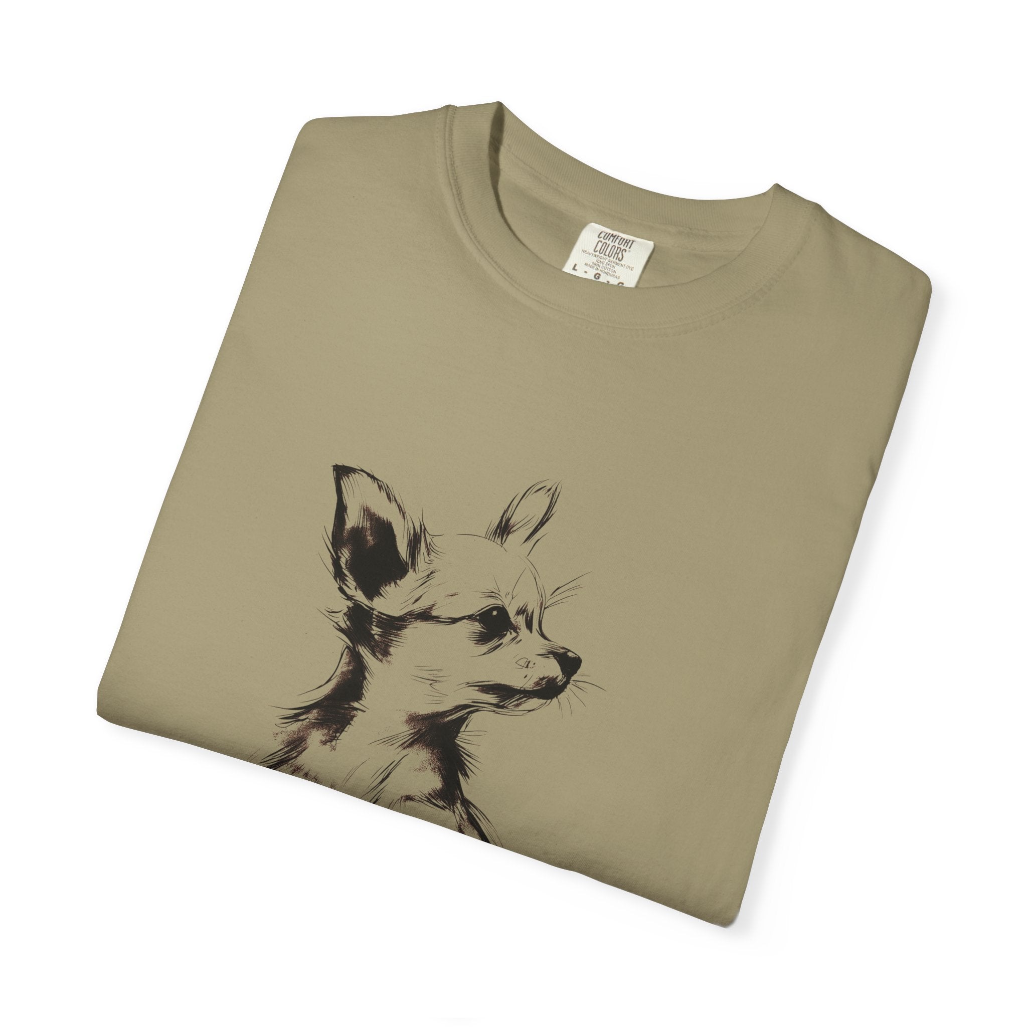 Personalized Chihuahua T-Shirt | Custom Dog Name Tee | Comfort Colors 1717 Tee | Minimal Sketch Vintage Style | Dog lover gift