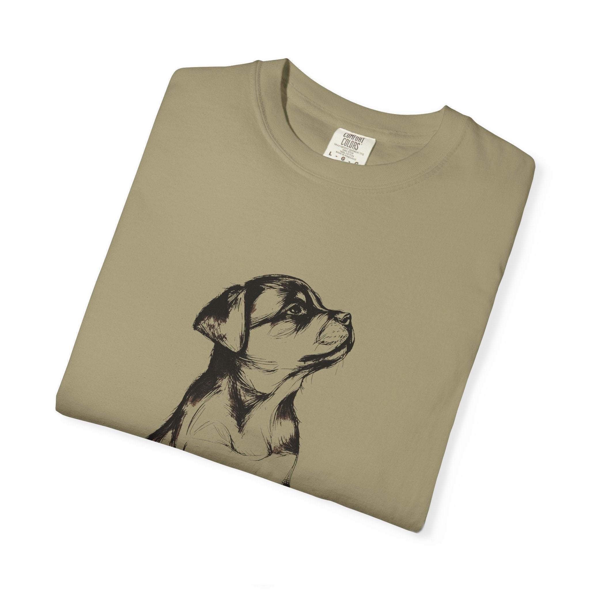 Personalized Rottweiler T-Shirt | Custom Dog Name Tee | Comfort Colors 1717 Tee | Minimal Sketch Vintage Style | Dog lover gift