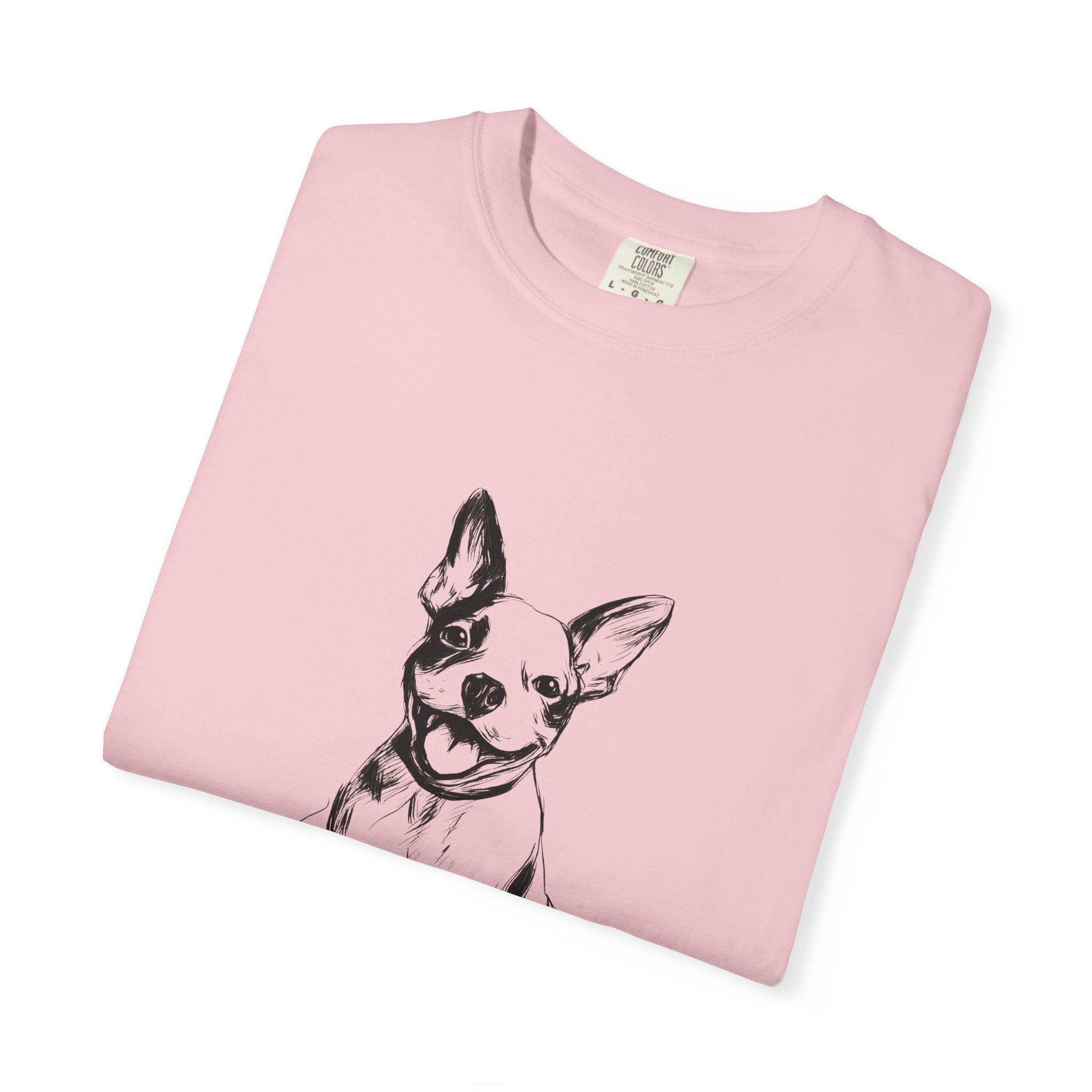 Personalized Boston Terrier T-Shirt | Custom Dog Name Tee | Comfort Colors Tee | Minimal Sketch Vintage Style | Dog lover gift