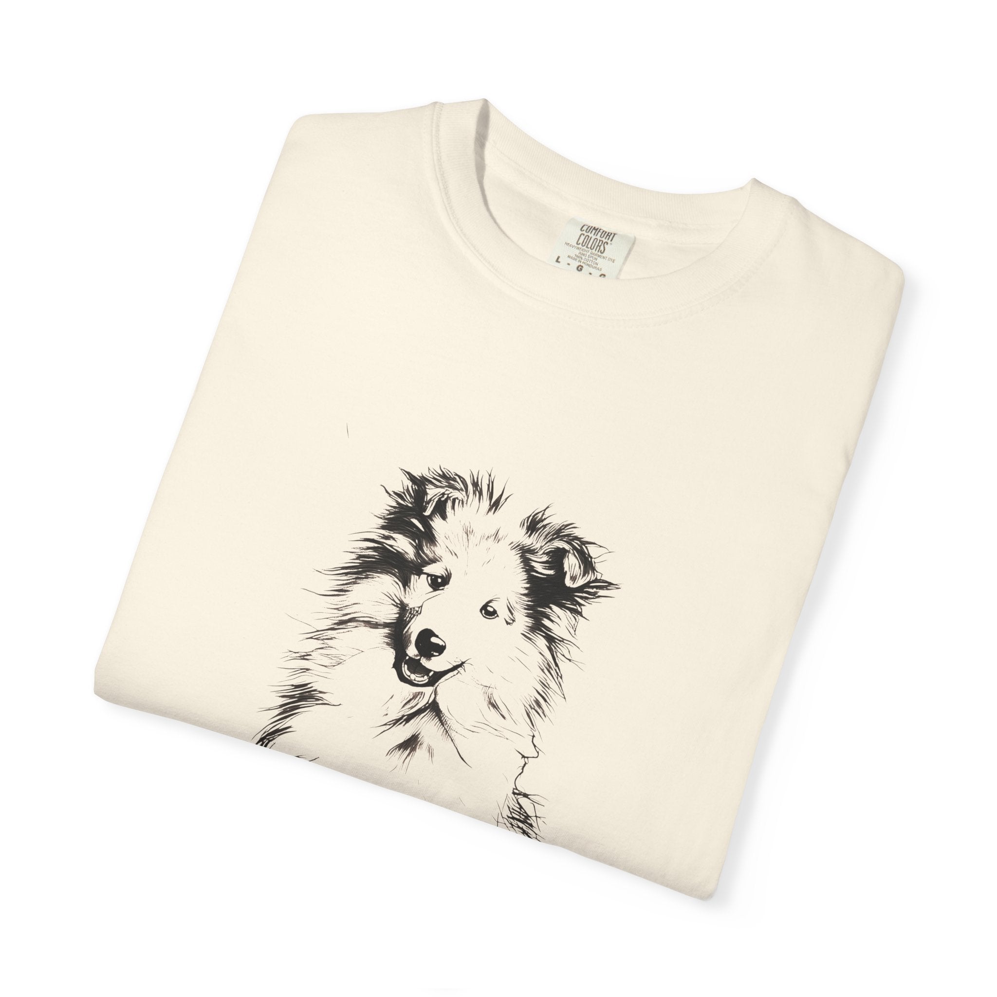 Personalized Rough Collie T-Shirt | Custom Dog Name Tee | Comfort Colors 1717 Tee | Minimal Sketch Vintage Style | Dog lover gift