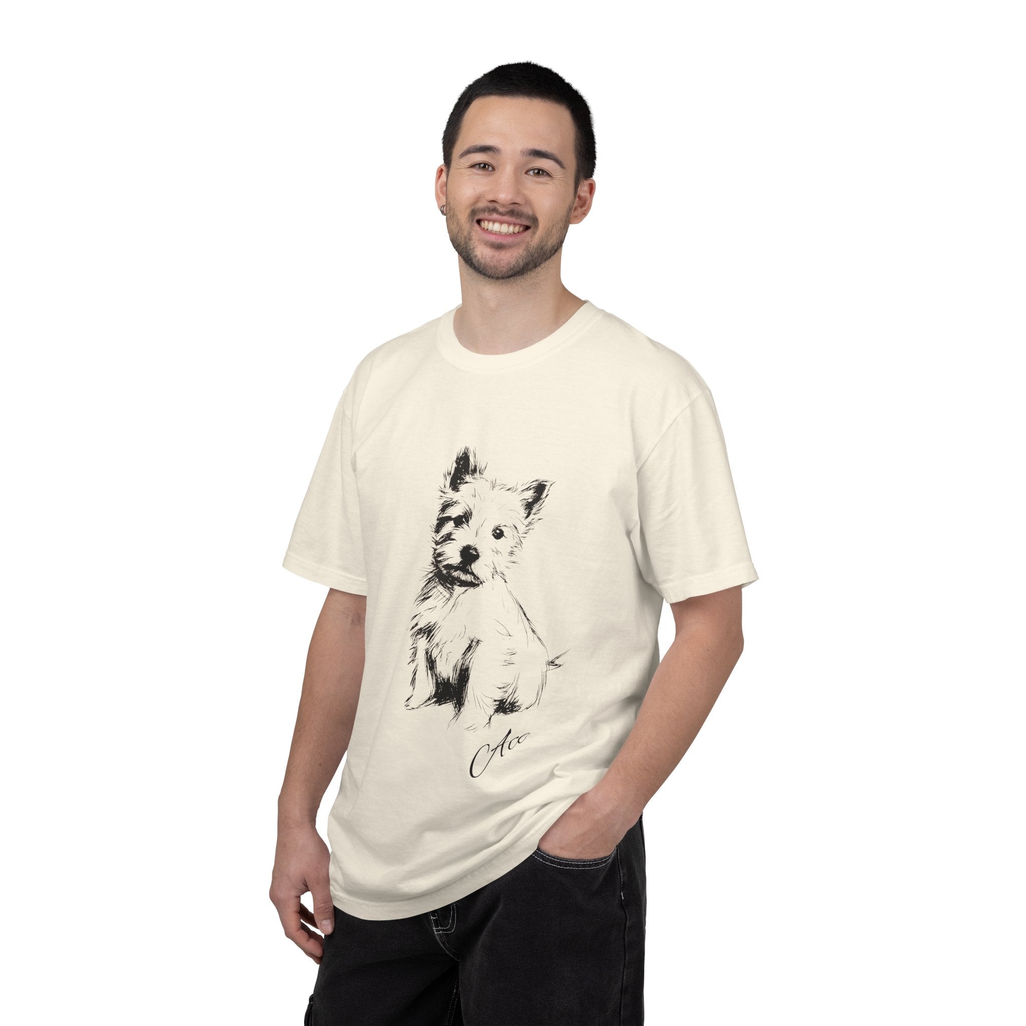 Personalized West Highland White Terrier T-Shirt | Custom Dog Name Tee | Comfort Colors Tee | Minimal Sketch Vintage Style | Dog lover gift
