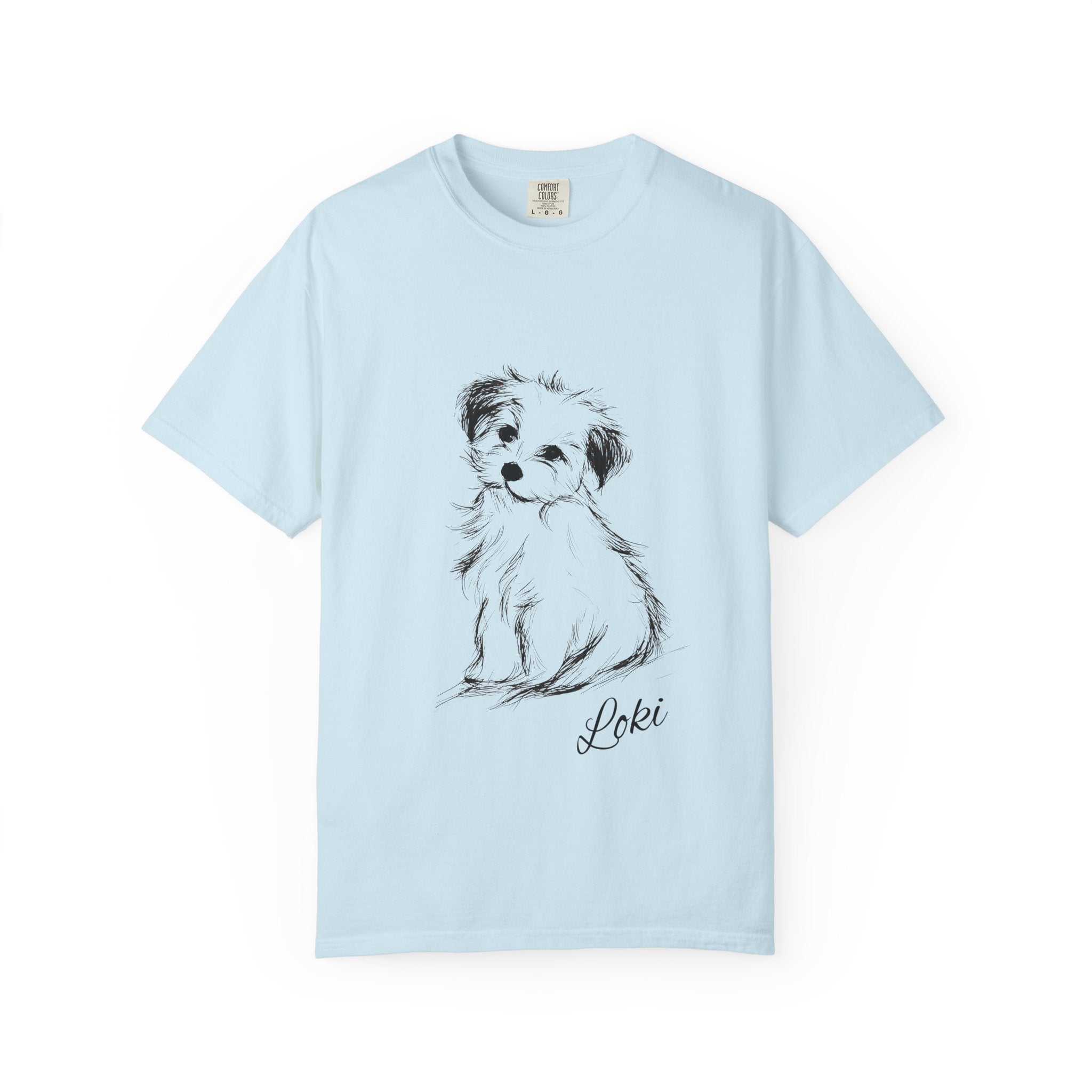 Personalized Maltese T-Shirt | Custom Dog Name Tee | Comfort Colors Tee | Minimal Sketch Vintage Style | Dog lover gift