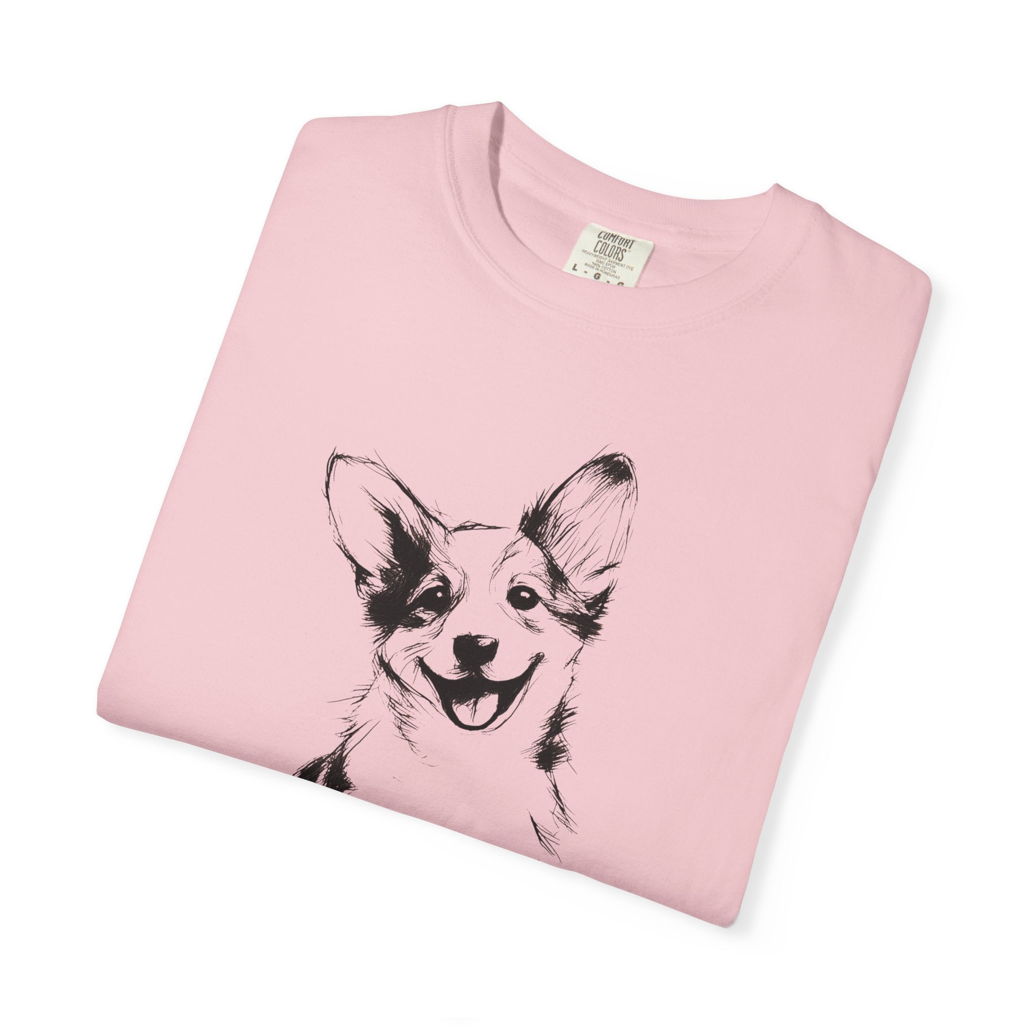 Personalized Corgi T-Shirt | Custom Dog Name Tee | Comfort Colors 1717 Tee | Minimal Sketch Vintage Style | Dog lover gift