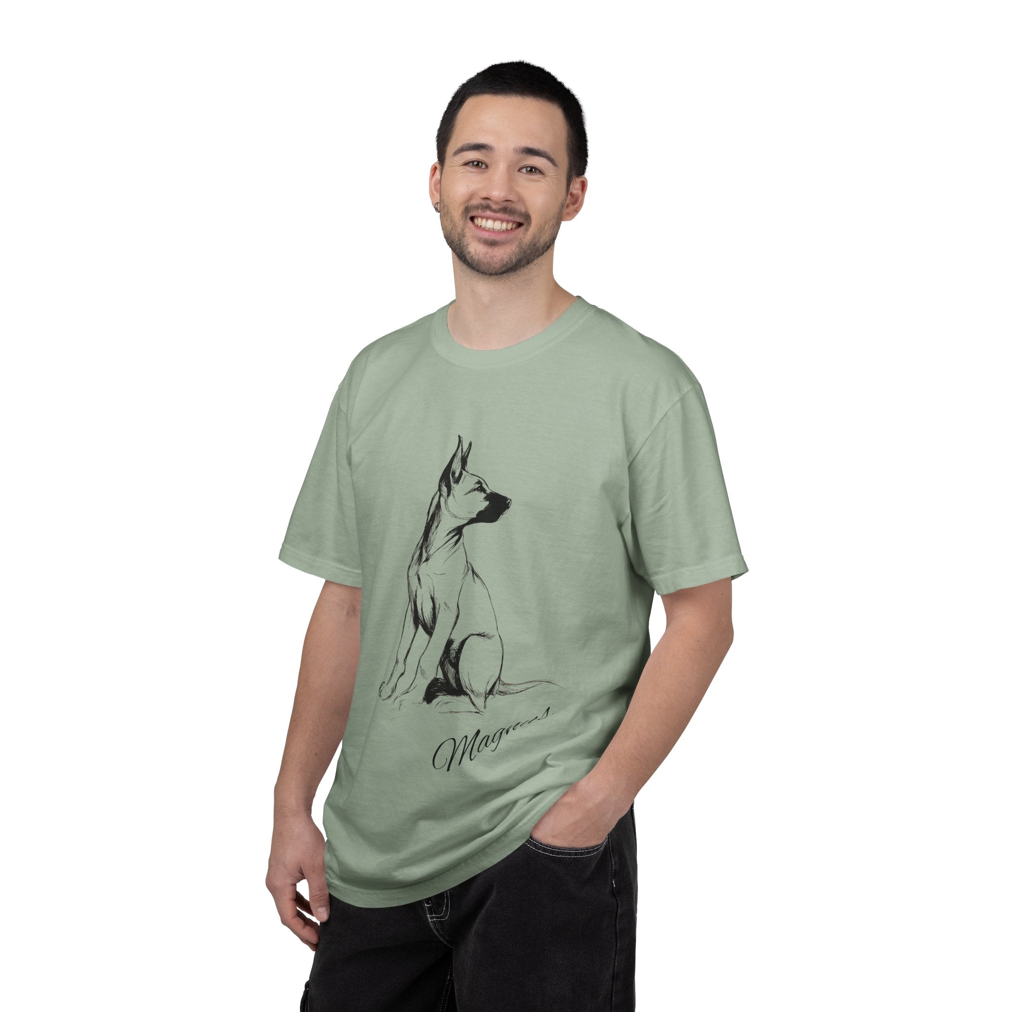 Personalized Belgian Malinois T-Shirt | Custom Dog Name Tee | Comfort Colors 1717 Tee | Minimal Sketch Vintage Style | Dog lover gift