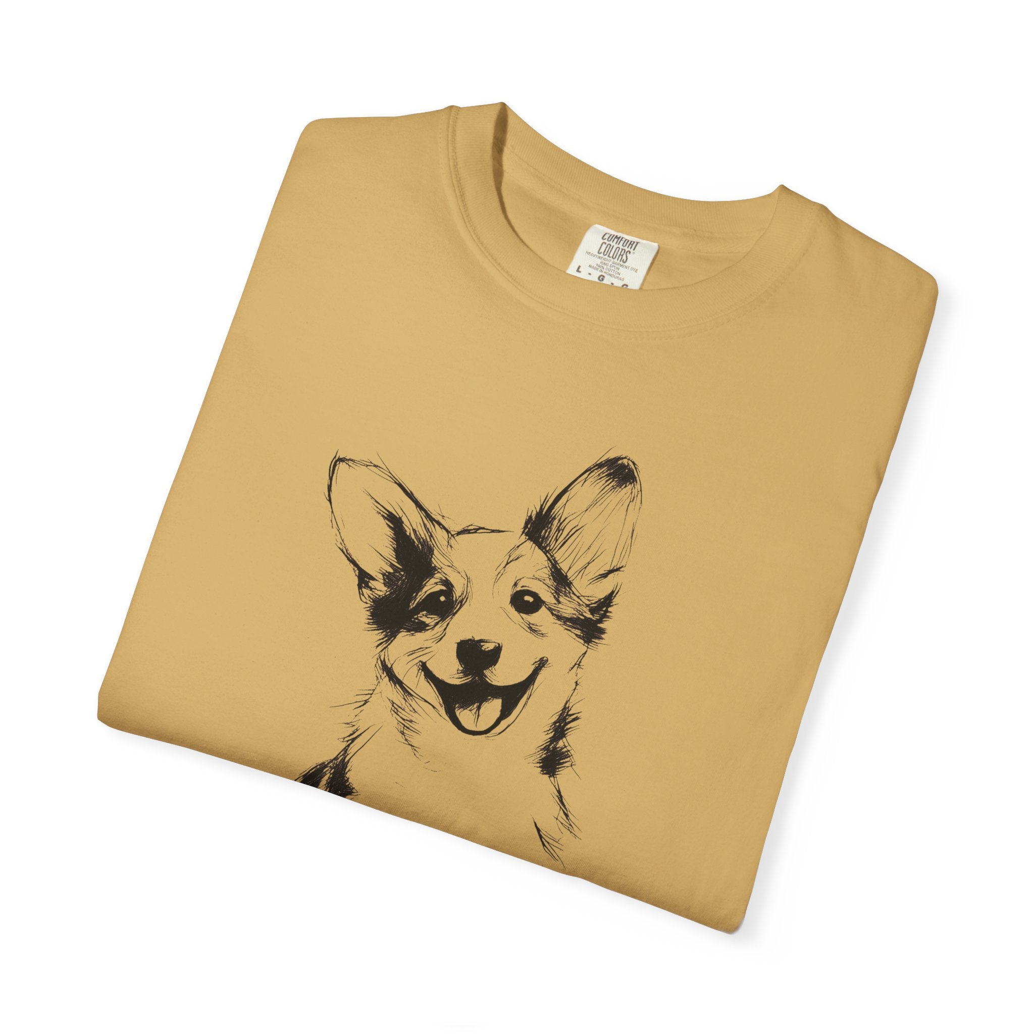 Personalized Corgi T-Shirt | Custom Dog Name Tee | Comfort Colors 1717 Tee | Minimal Sketch Vintage Style | Dog lover gift