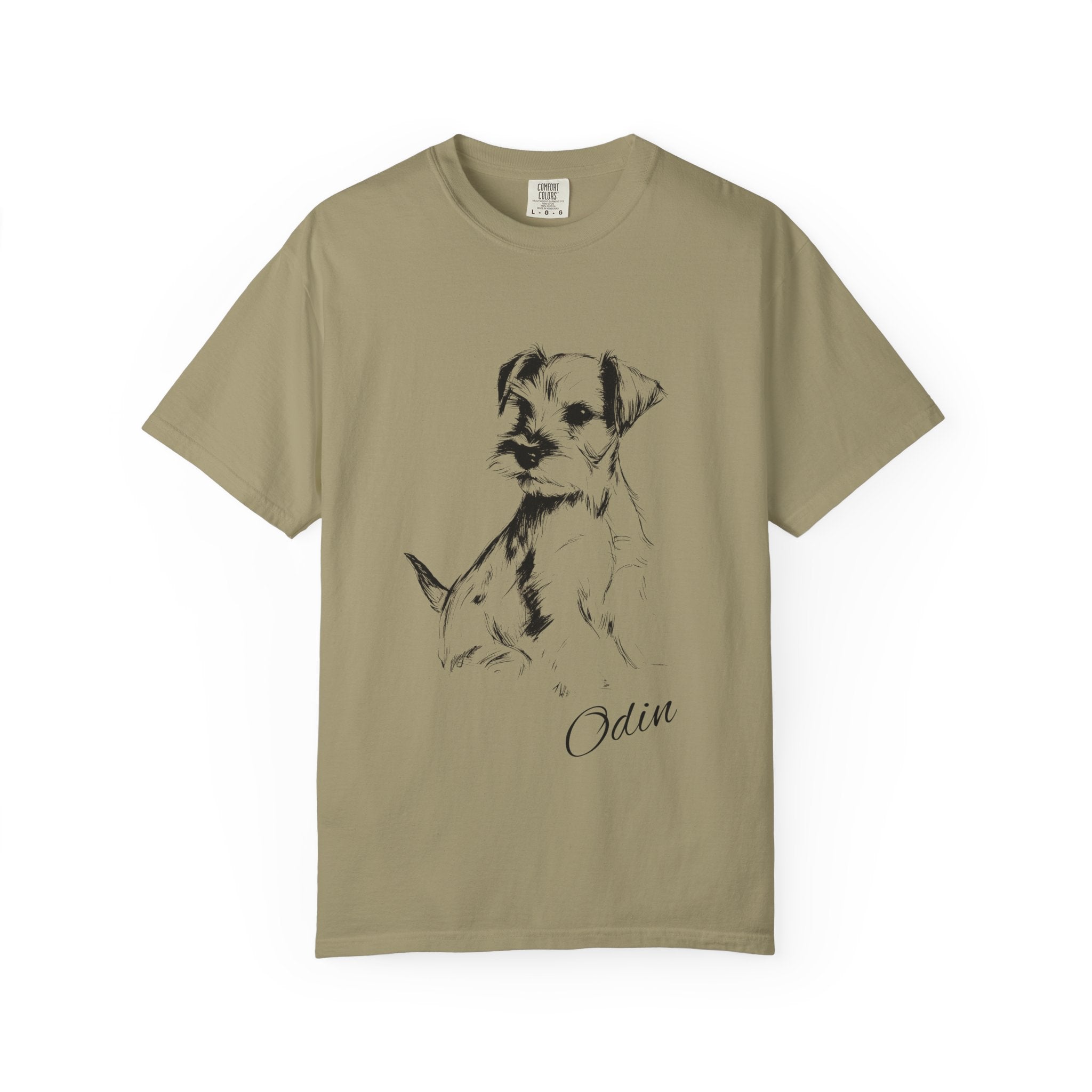 Personalized Schnauzer T-Shirt | Custom Dog Name Tee | Comfort Colors 1717 Tee | Minimal Sketch Vintage Style | Dog lover gift