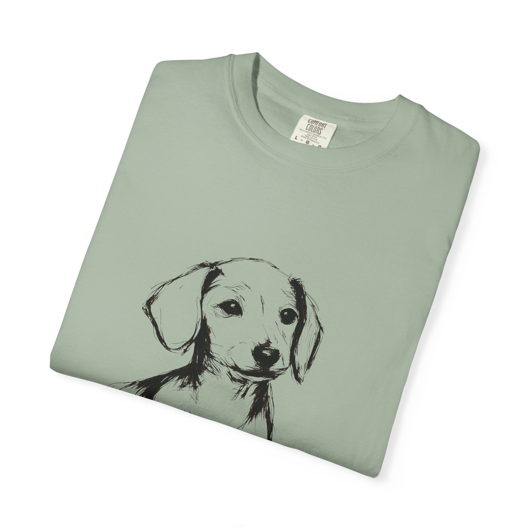 Personalized Dachshund T-Shirt | Custom Dog Name Tee | Comfort Colors 1717 Tee | Minimal Sketch Vintage Style | Dog lover gift
