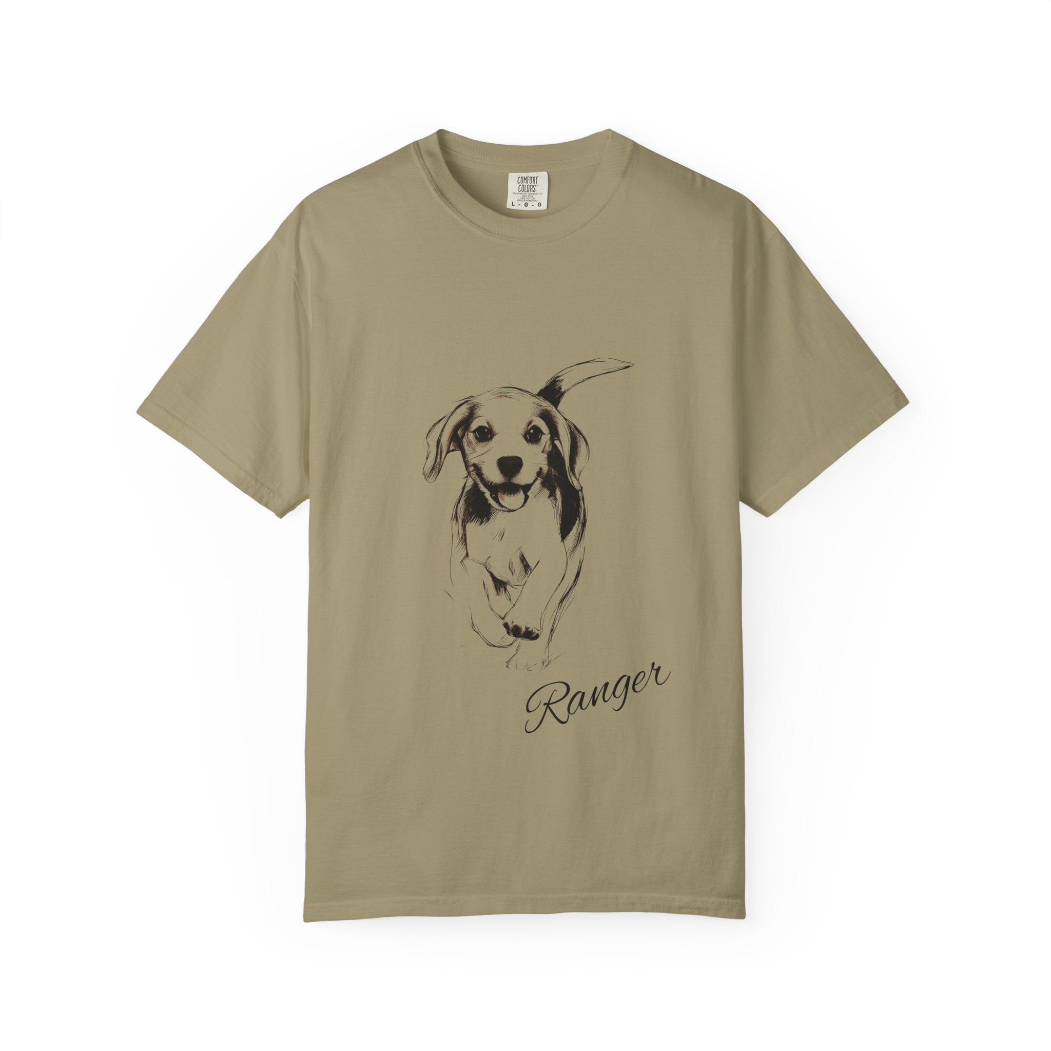 Personalized Beagle T-Shirt | Custom Dog Name Tee | Comfort Colors 1717 Tee | Minimal Sketch Vintage Style | Dog lover gift
