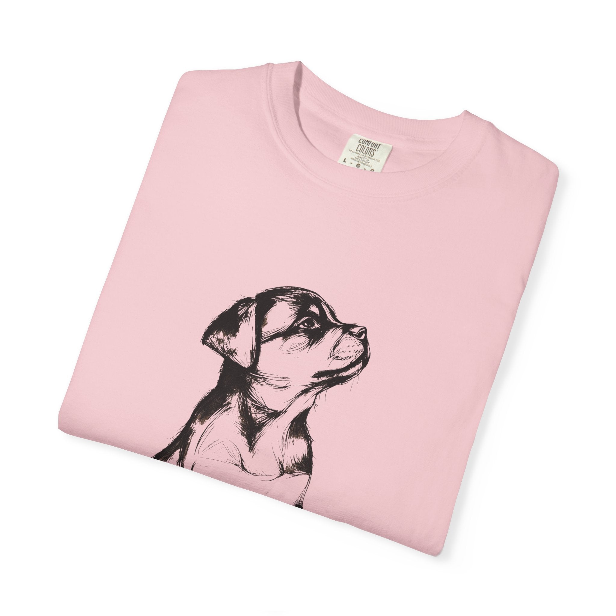Personalized Rottweiler T-Shirt | Custom Dog Name Tee | Comfort Colors 1717 Tee | Minimal Sketch Vintage Style | Dog lover gift