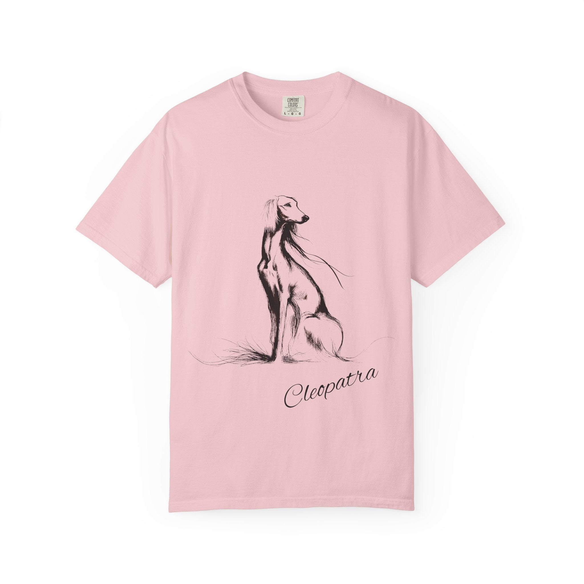Personalized Saluki T-Shirt | Custom Dog Name Tee | Comfort Colors 1717 Tee | Minimal Sketch Vintage Style | Dog lover gift