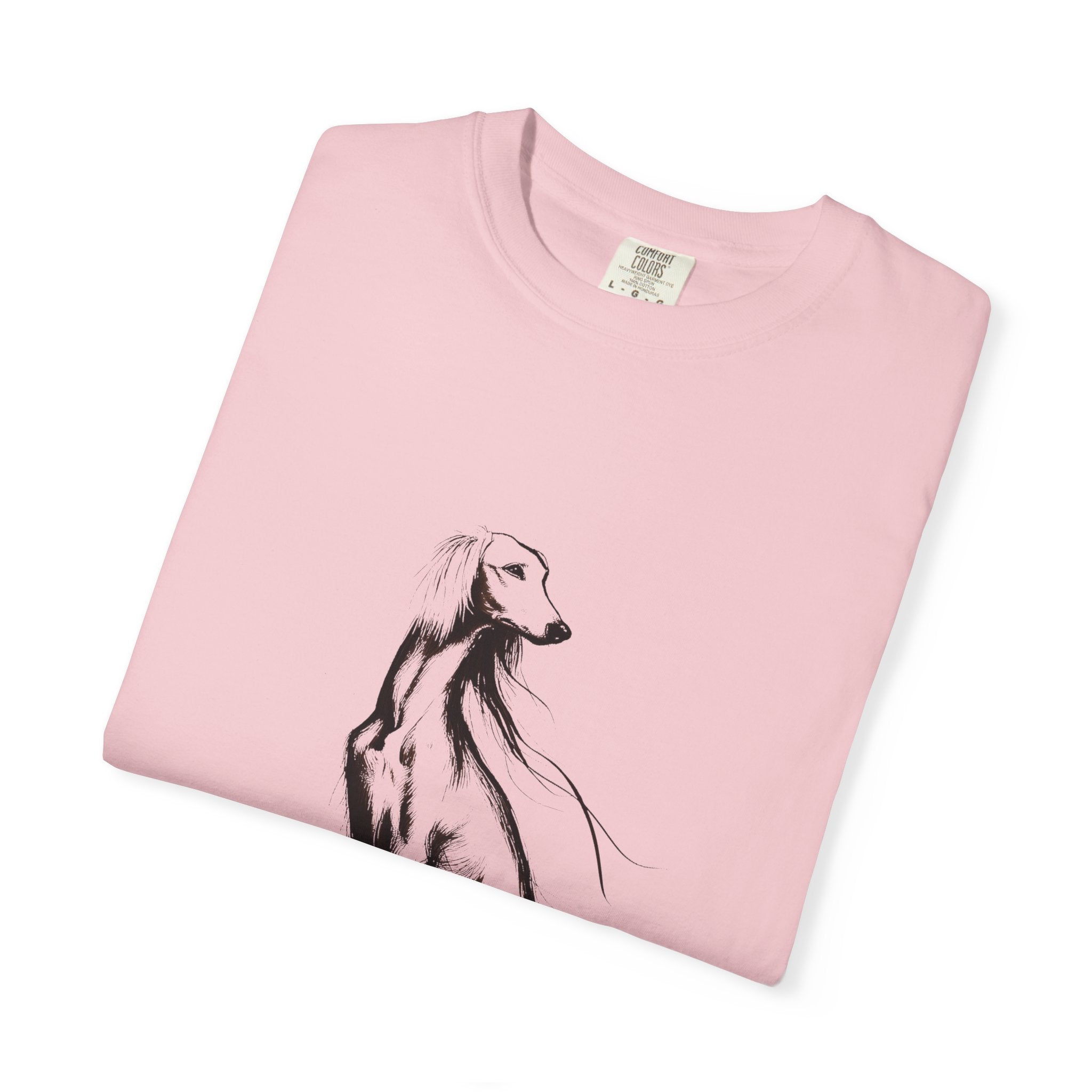 Personalized Saluki T-Shirt | Custom Dog Name Tee | Comfort Colors 1717 Tee | Minimal Sketch Vintage Style | Dog lover gift