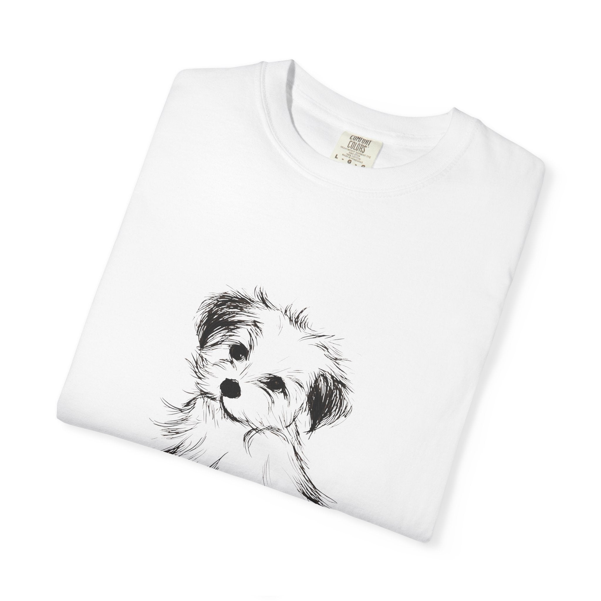 Personalized Maltese T-Shirt | Custom Dog Name Tee | Comfort Colors Tee | Minimal Sketch Vintage Style | Dog lover gift