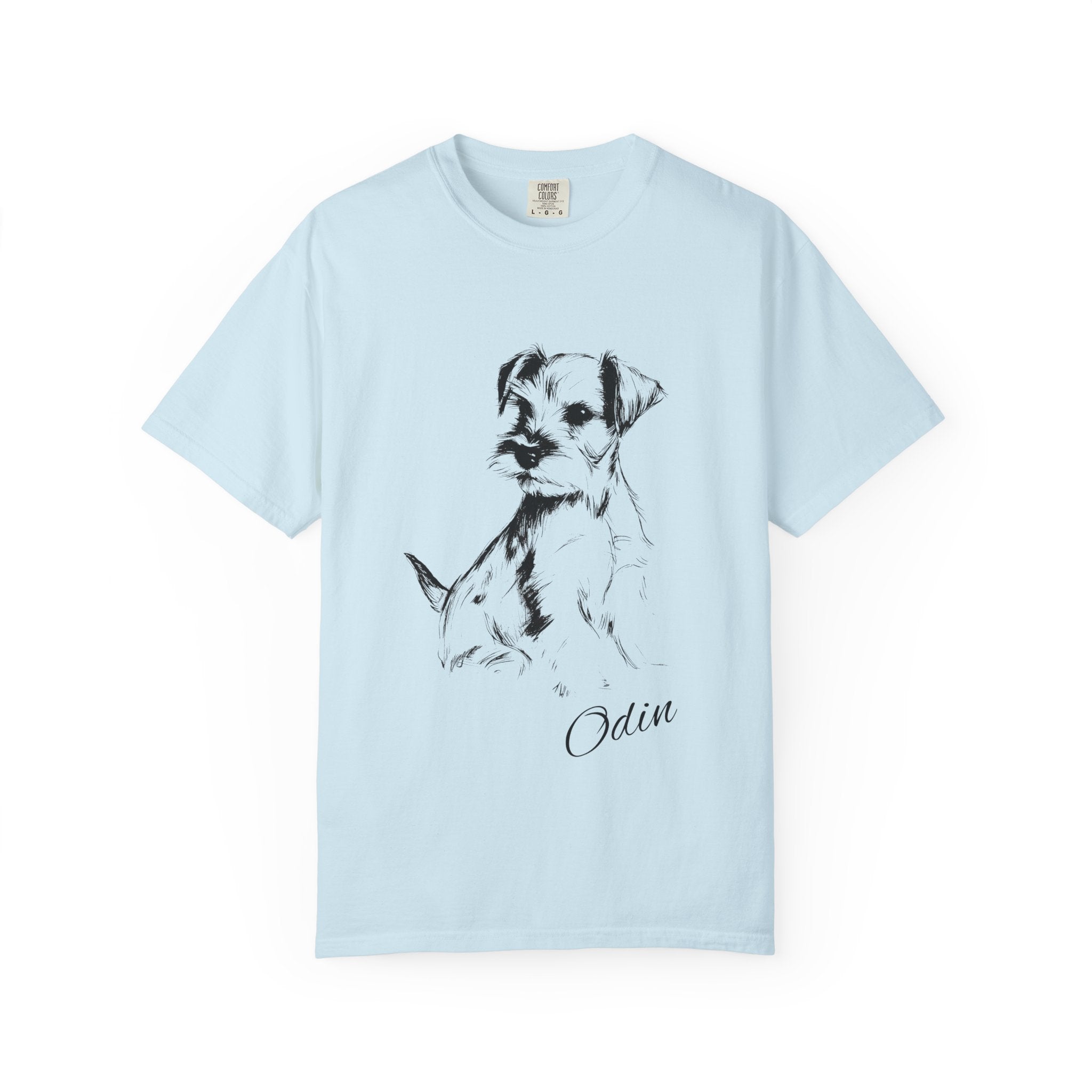 Personalized Schnauzer T-Shirt | Custom Dog Name Tee | Comfort Colors 1717 Tee | Minimal Sketch Vintage Style | Dog lover gift