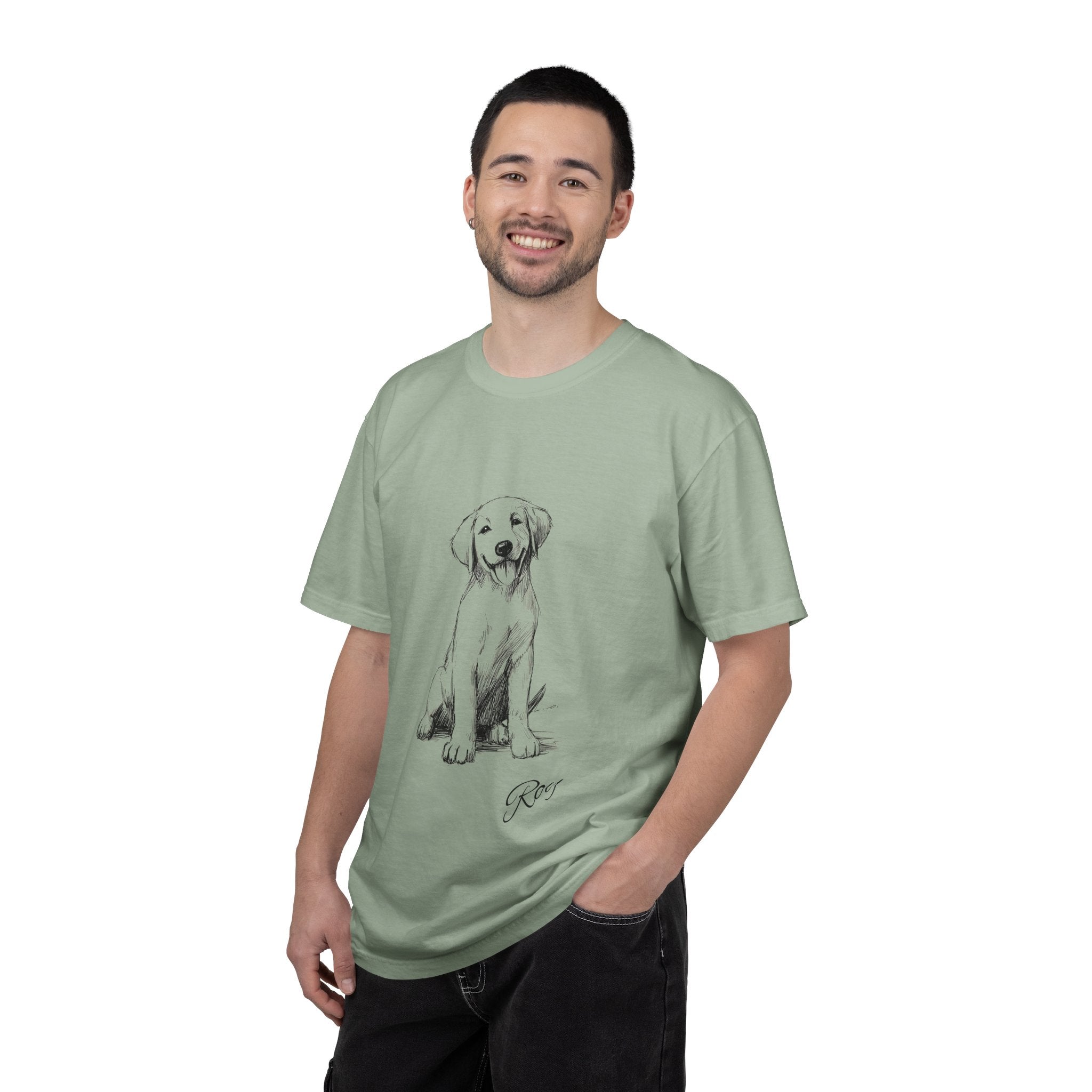 Personalized Labrador Retriever T-Shirt | Custom Dog Name Tee | Comfort Colors 1717 Tee | Minimal Sketch Vintage Style | Dog lover gift